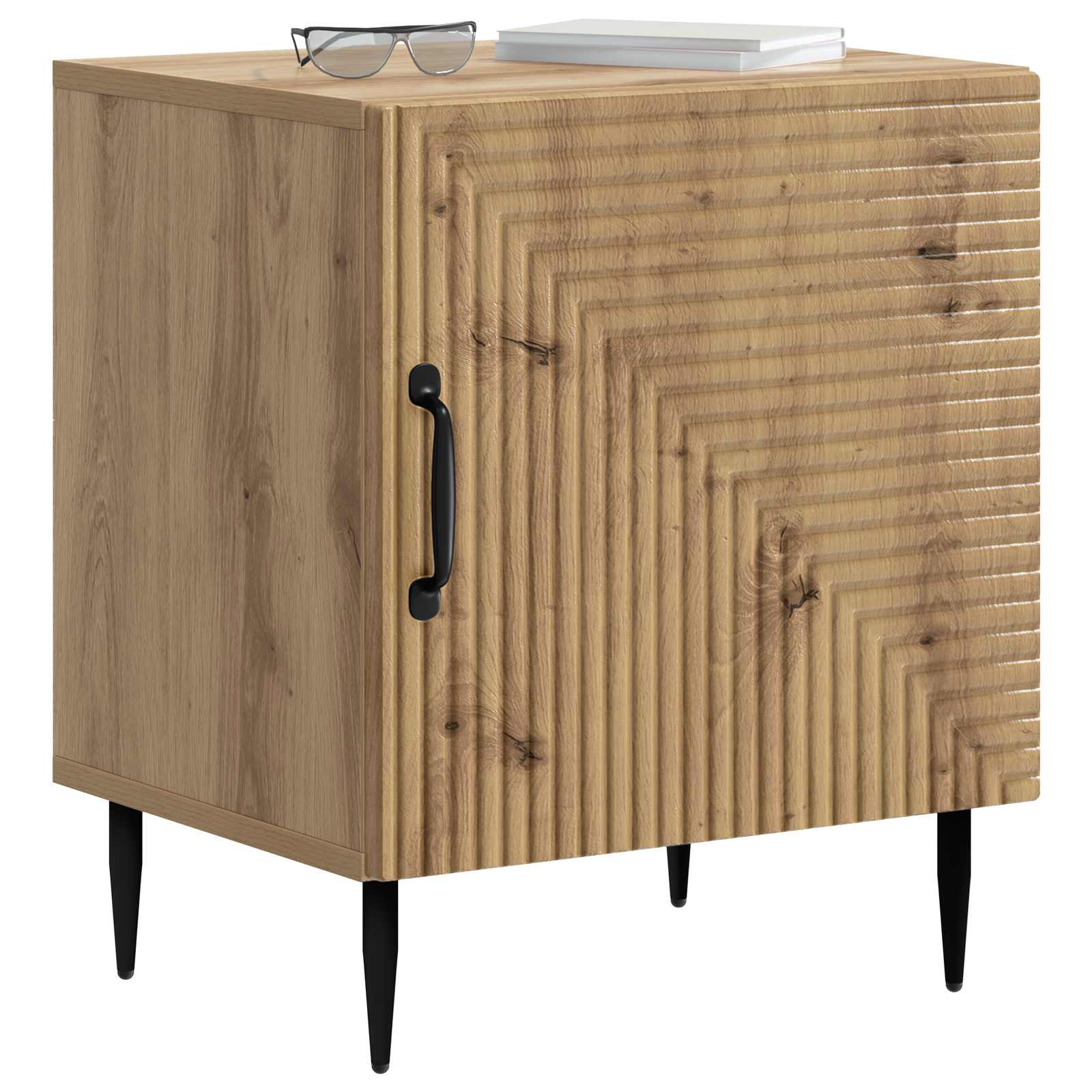 Nachtkastje Artisanaal eiken 43 x 34,5 x 50 cm Bewerkt hout is nu te koop bij PeponiXL, paradijselijk wonen!