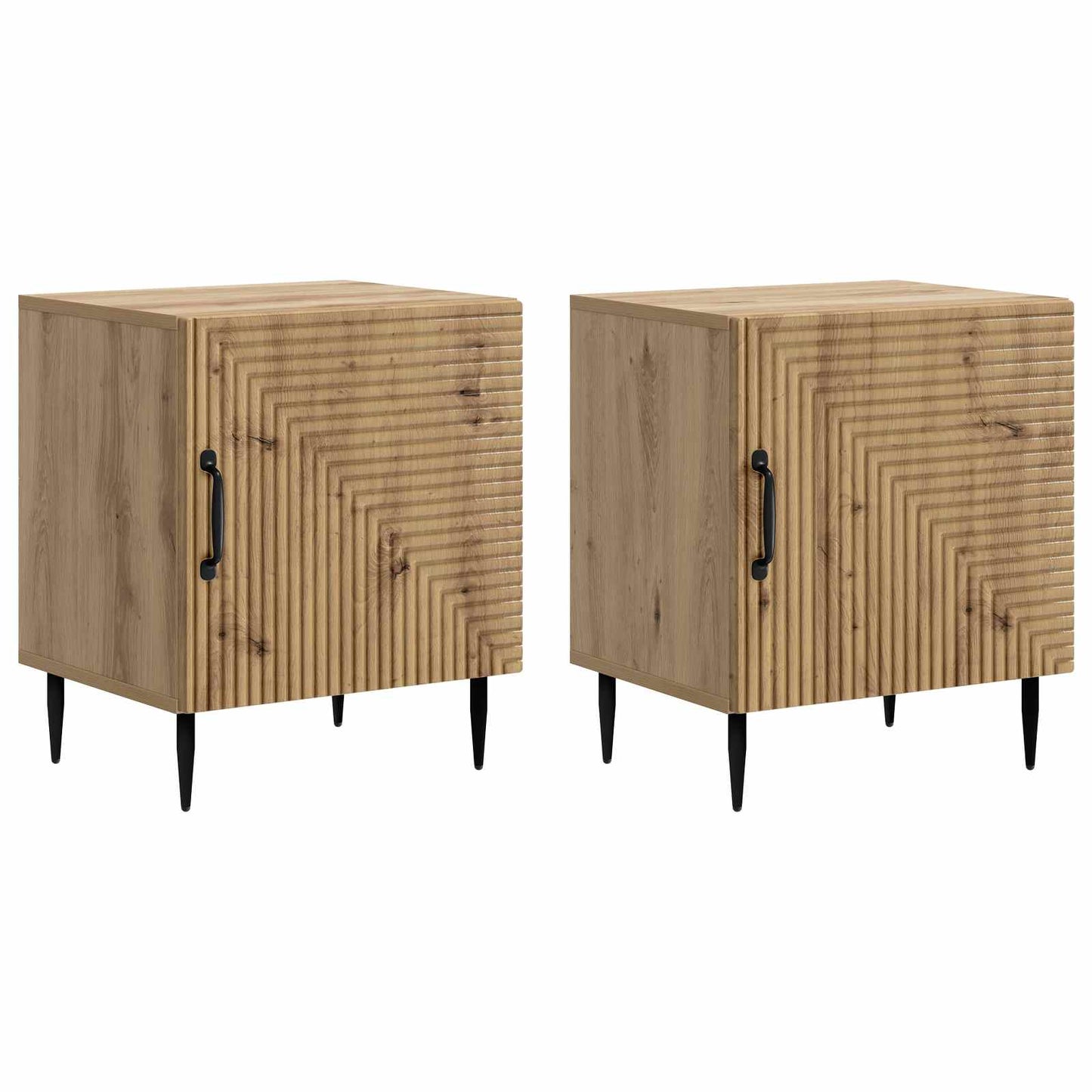Nachtkastje 2 pcs Artisanaal eiken 43 x 34,5 x 50 cm is nu te koop bij PeponiXL, paradijselijk wonen!