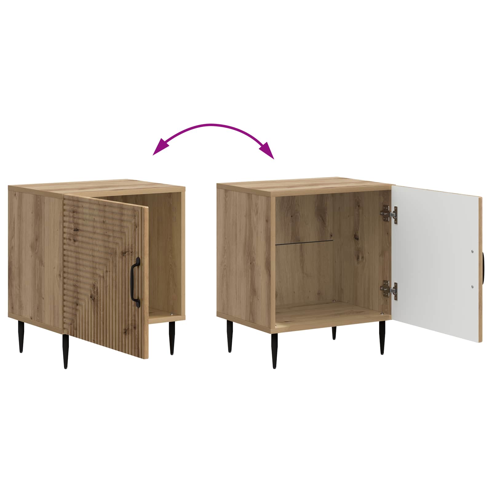 Nachtkastje 2 pcs Artisanaal eiken 43 x 34,5 x 50 cm is nu te koop bij PeponiXL, paradijselijk wonen!