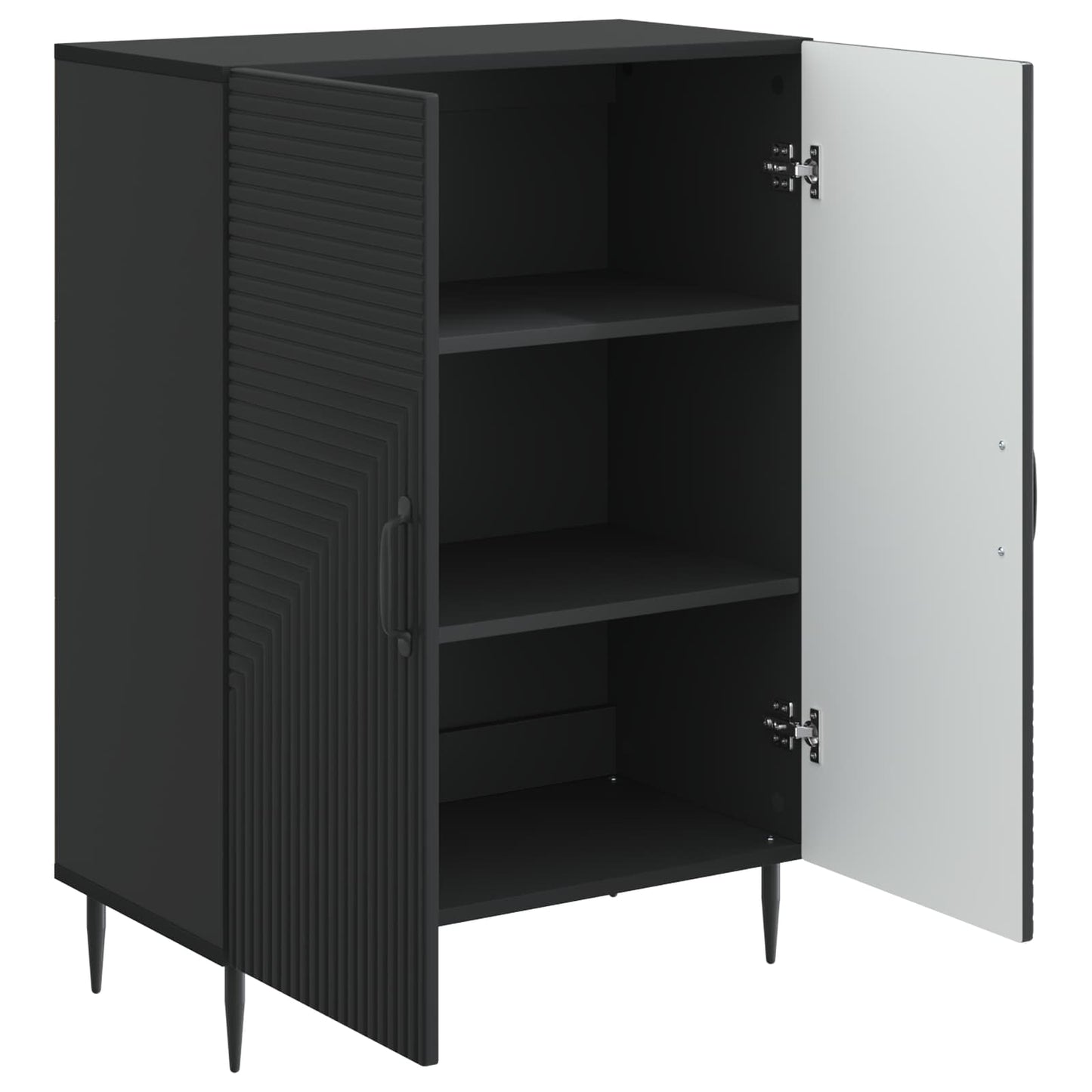 Dressoir Zwart 66 x 34,5 x 89,5 cm Bewerkt hout is nu te koop bij PeponiXL, paradijselijk wonen!