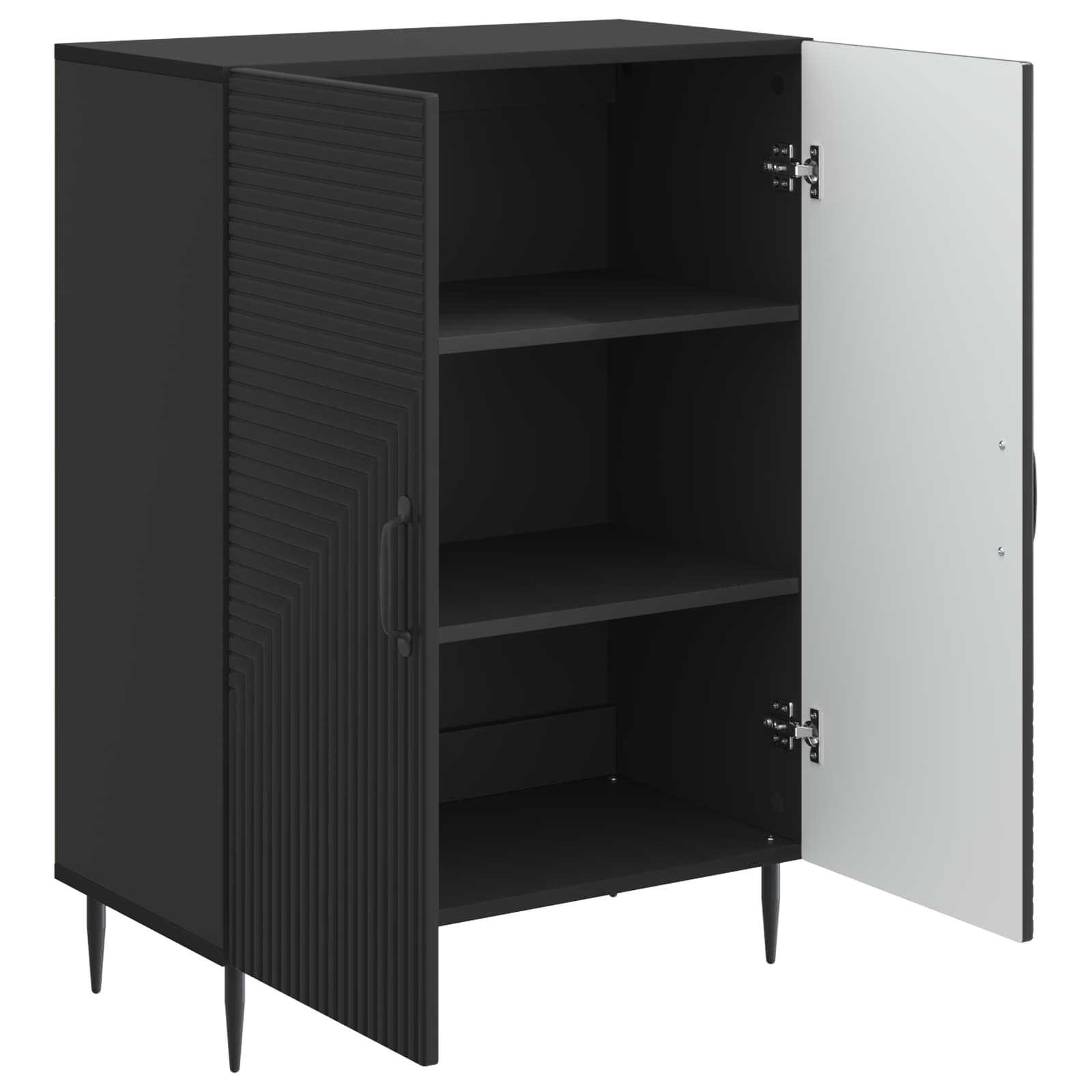 Dressoir Zwart 66 x 34,5 x 89,5 cm Bewerkt hout is nu te koop bij PeponiXL, paradijselijk wonen!