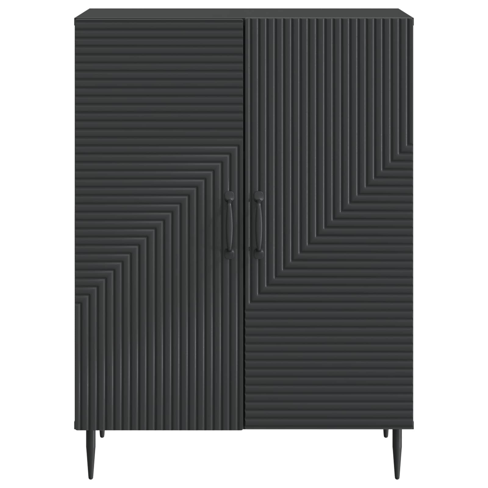 Dressoir Zwart 66 x 34,5 x 89,5 cm Bewerkt hout is nu te koop bij PeponiXL, paradijselijk wonen!