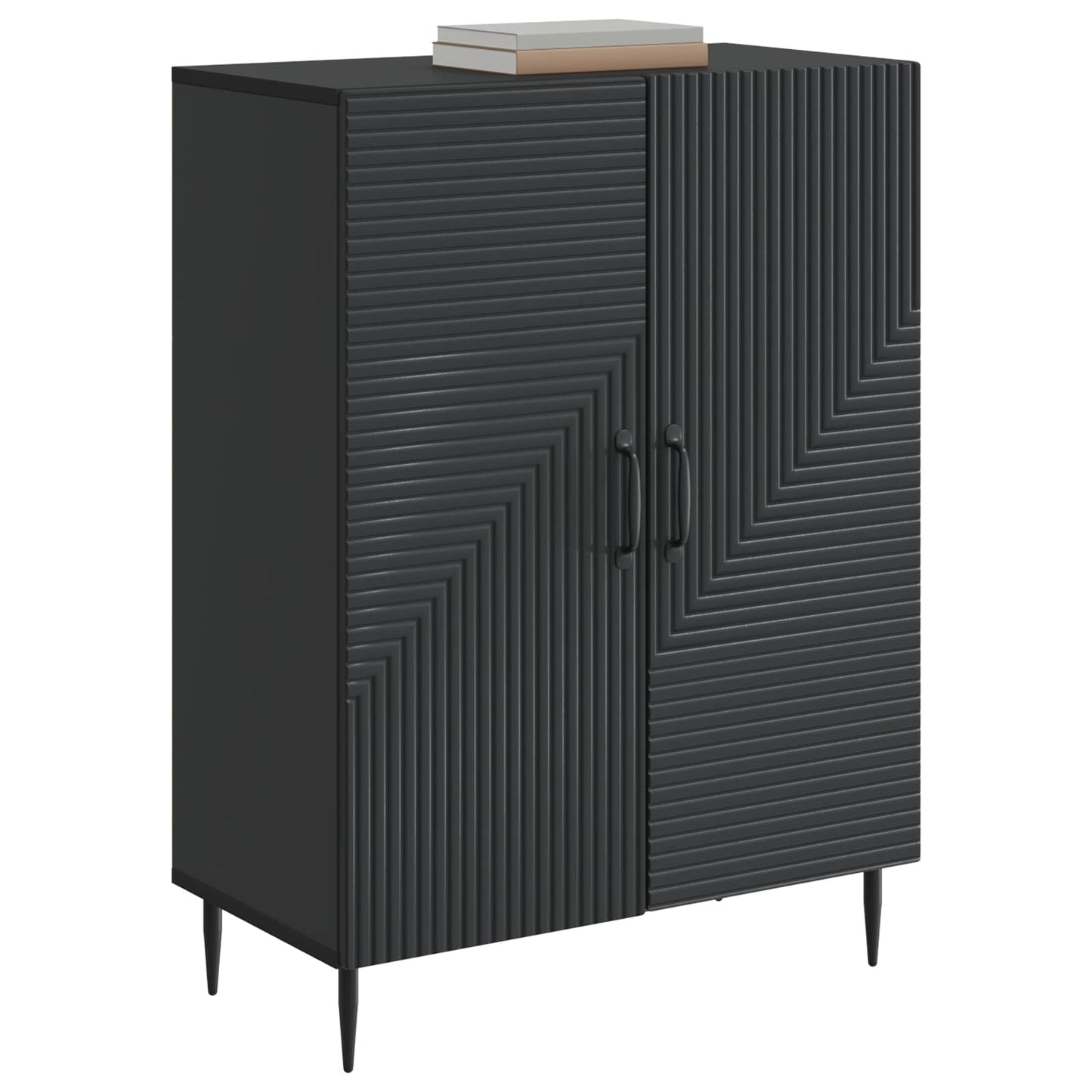 Dressoir Zwart 66 x 34,5 x 89,5 cm Bewerkt hout is nu te koop bij PeponiXL, paradijselijk wonen!
