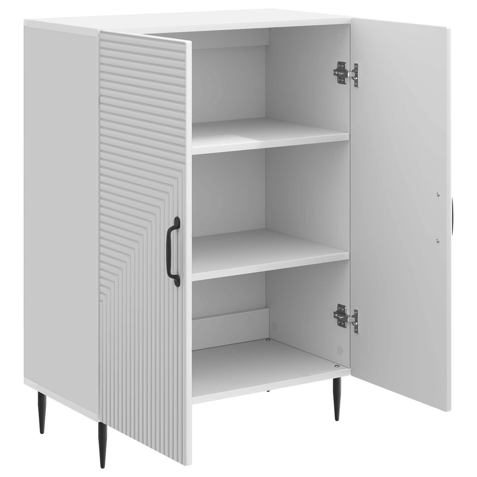 Dressoir Hoogglans Wit 66 x 34,5 x 89,5 cm Bewerkt hout is nu te koop bij PeponiXL, paradijselijk wonen!