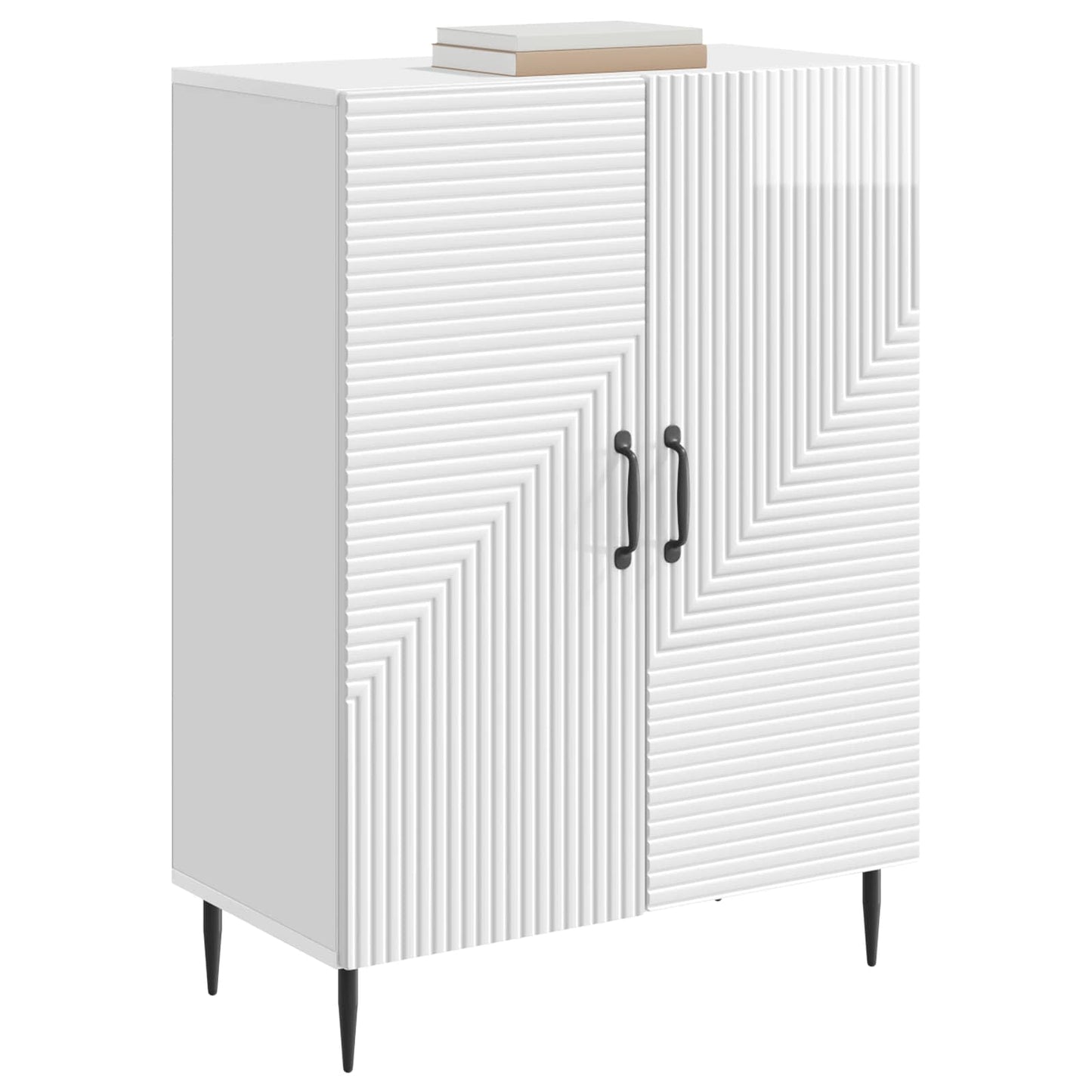 Dressoir Hoogglans Wit 66 x 34,5 x 89,5 cm Bewerkt hout is nu te koop bij PeponiXL, paradijselijk wonen!