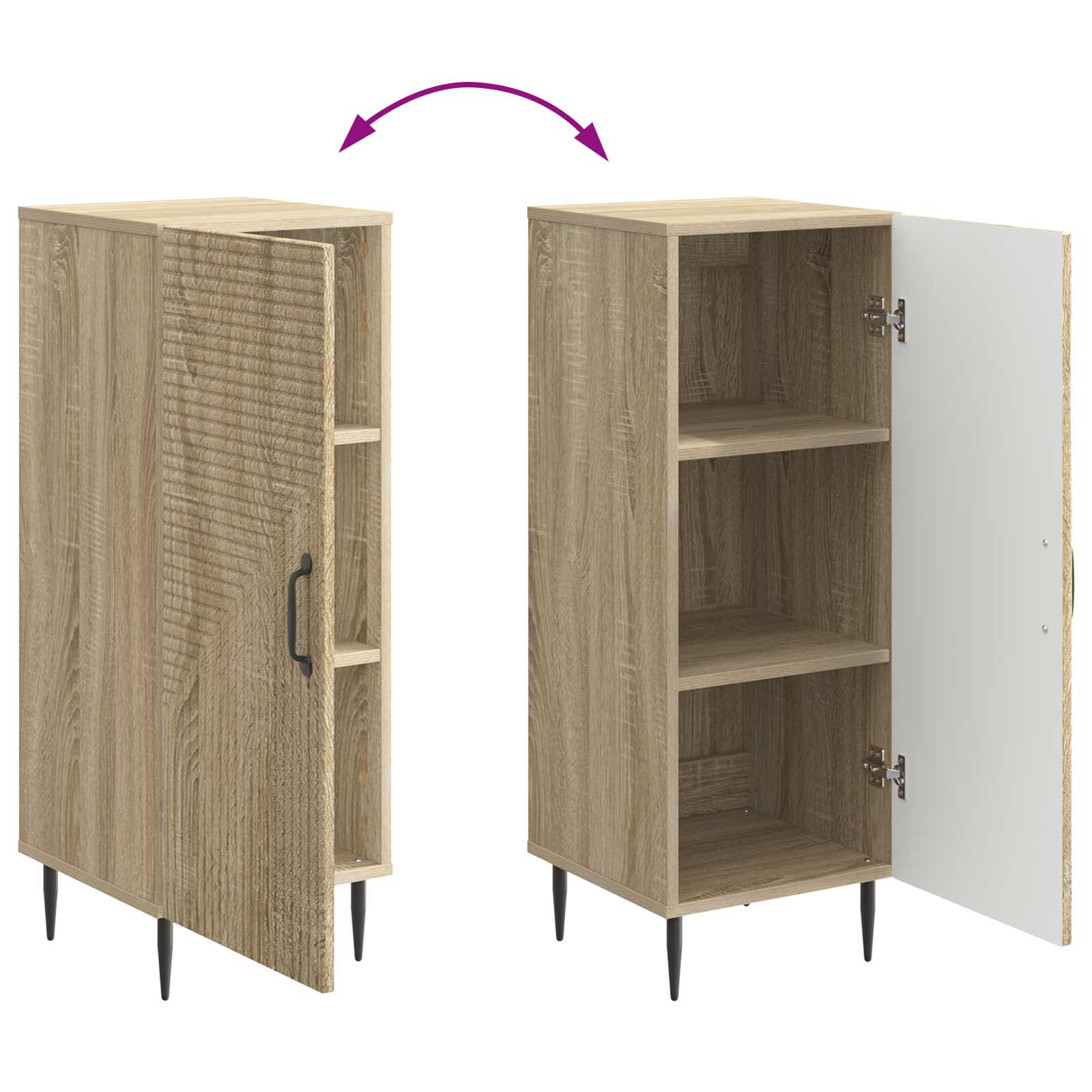 Dressoir Sonoma Eiken 33 x 34,5 x 89,5 cm Bewerkt hout is nu te koop bij PeponiXL, paradijselijk wonen!