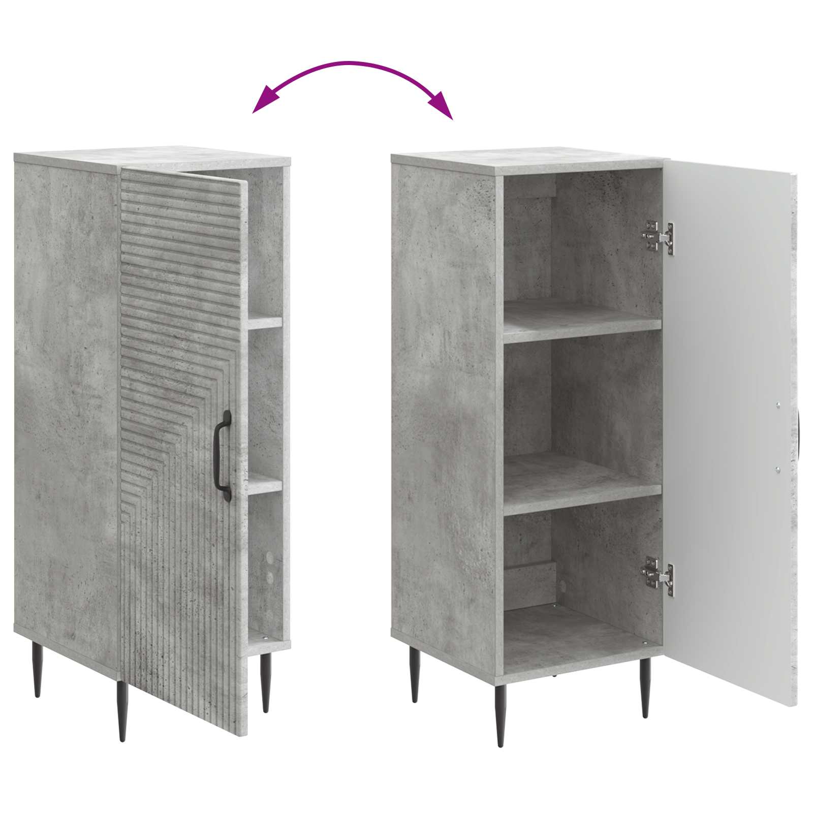 Dressoir Betongrijs 33 x 34,5 x 89,5 cm Bewerkt hout is nu te koop bij PeponiXL, paradijselijk wonen!
