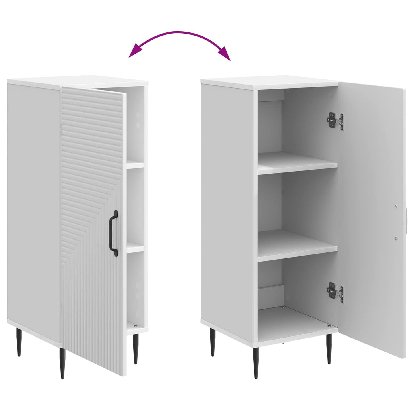 Dressoir Hoogglans Wit 33 x 34,5 x 89,5 cm Bewerkt hout is nu te koop bij PeponiXL, paradijselijk wonen!