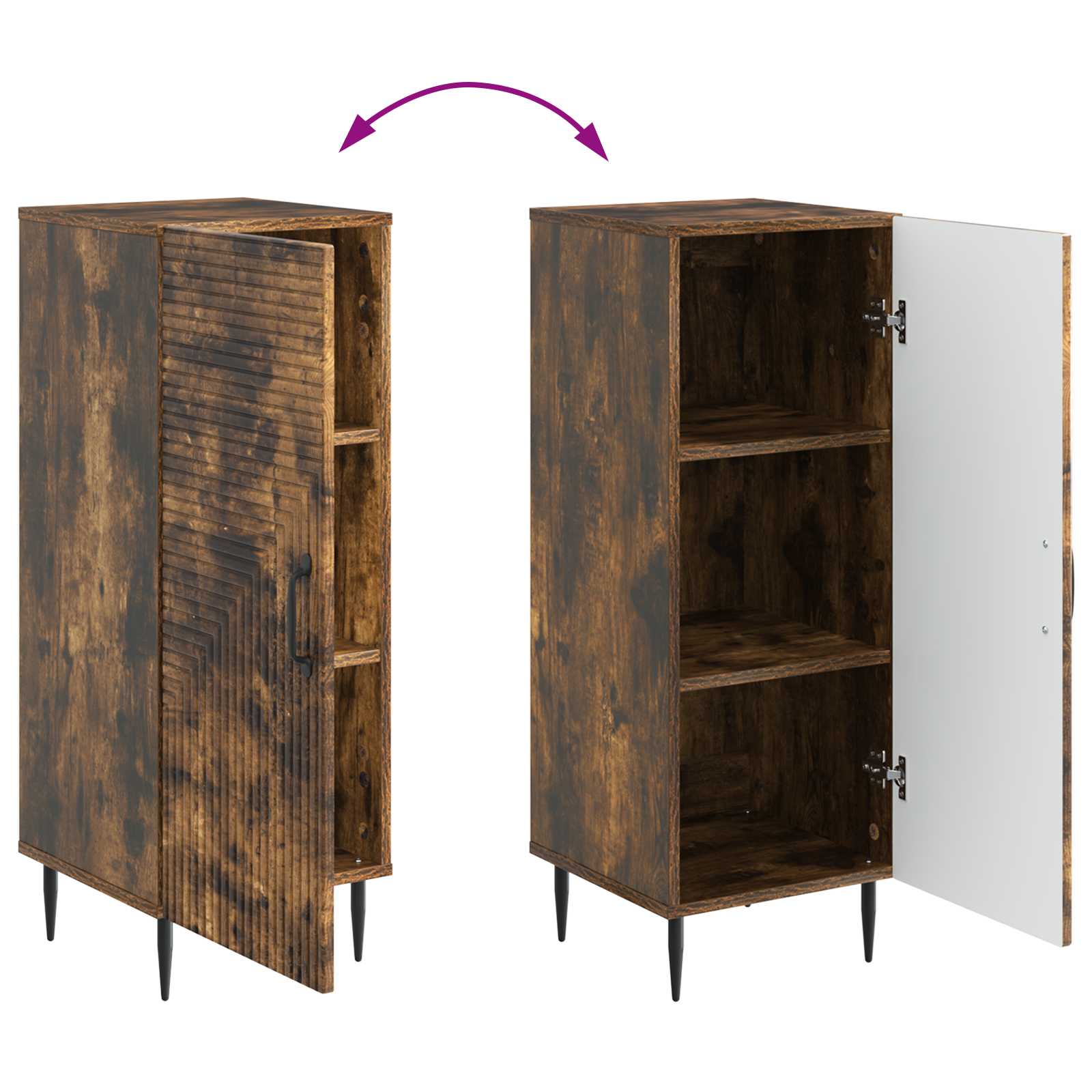 Dressoir Gerookt eiken 33 x 34,5 x 89,5 cm Bewerkt hout is nu te koop bij PeponiXL, paradijselijk wonen!