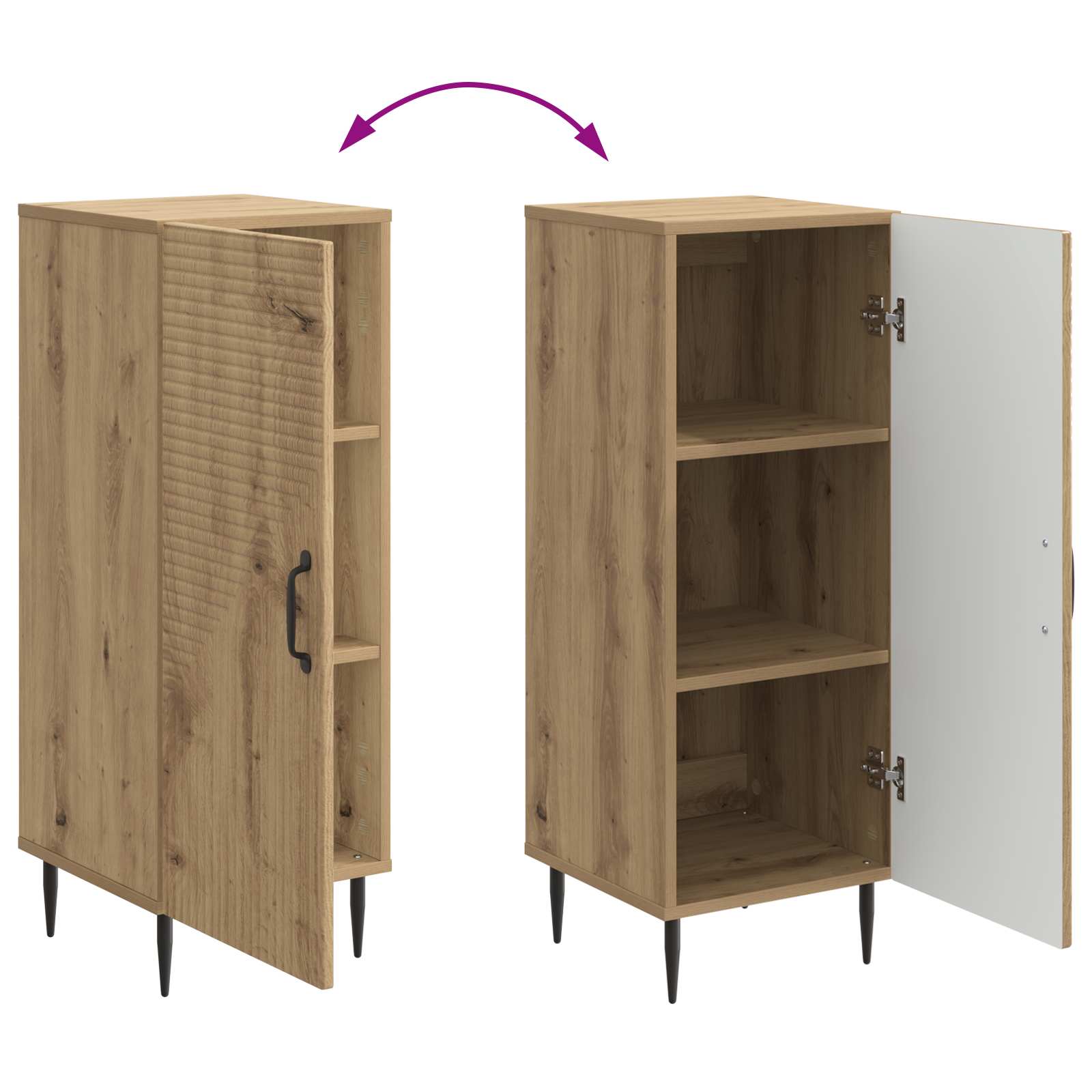 Dressoir Artisanaal eiken 33 x 34,5 x 89,5 cm Bewerkt hout is nu te koop bij PeponiXL, paradijselijk wonen!