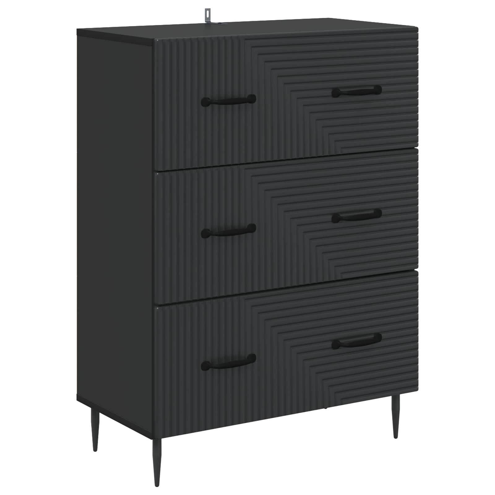 Ladenkast Zwart 66 x 34,5 x 89,5 cm Bewerkt hout is nu te koop bij PeponiXL, paradijselijk wonen!