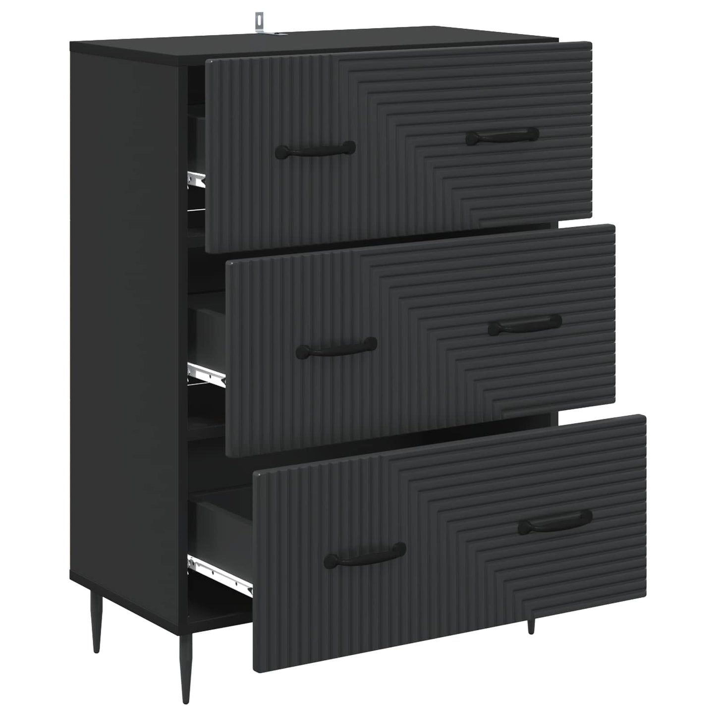 Ladenkast Zwart 66 x 34,5 x 89,5 cm Bewerkt hout is nu te koop bij PeponiXL, paradijselijk wonen!