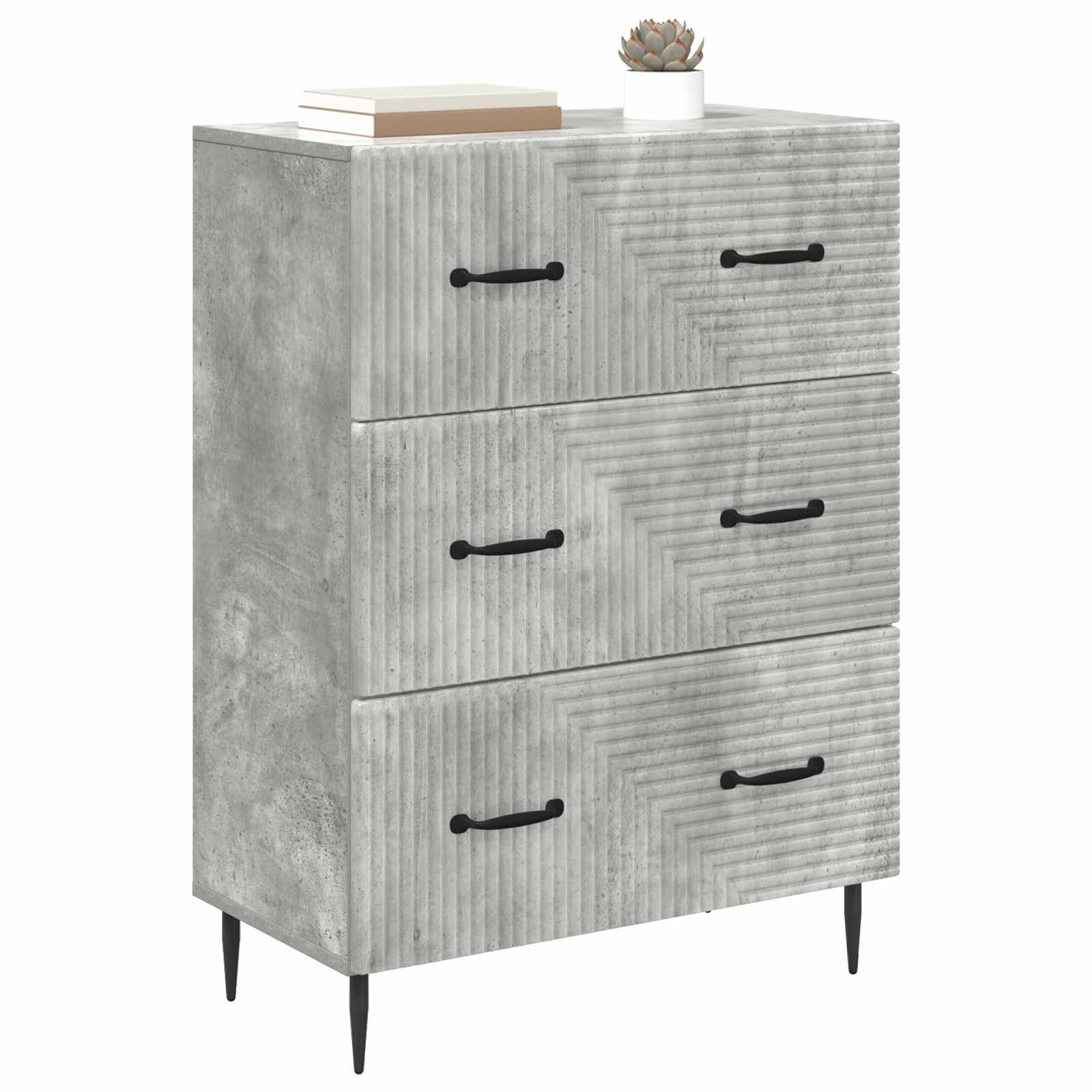 Ladenkast Betongrijs 66 x 34,5 x 89,5 cm Bewerkt hout is nu te koop bij PeponiXL, paradijselijk wonen!