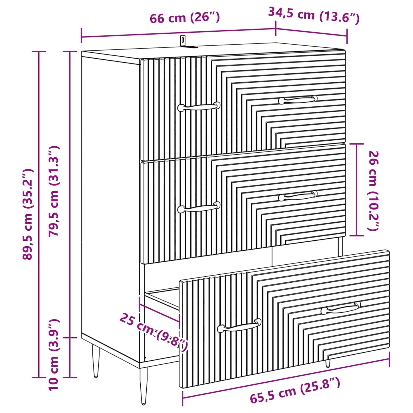 Ladenkast Betongrijs 66 x 34,5 x 89,5 cm Bewerkt hout is nu te koop bij PeponiXL, paradijselijk wonen!