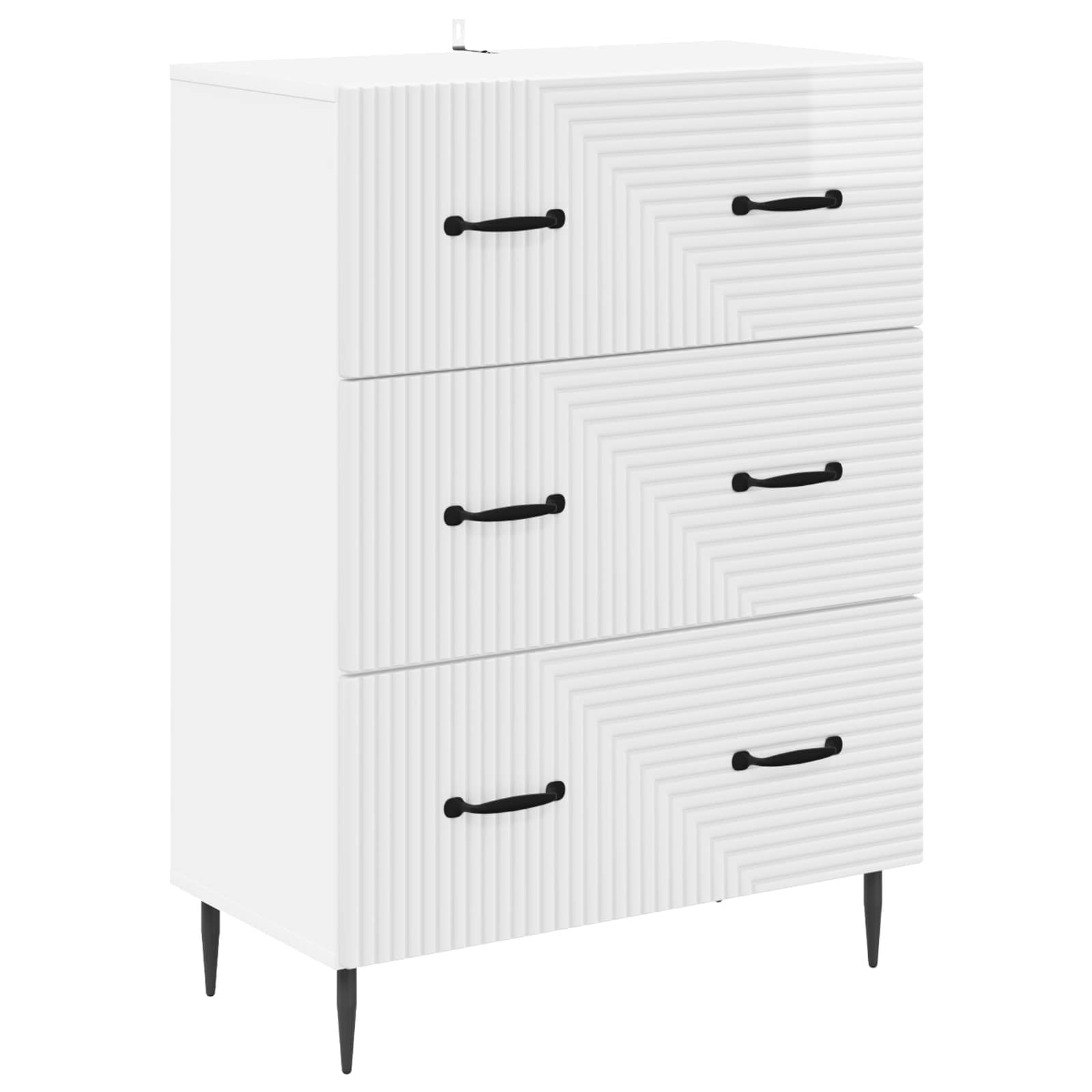 Ladenkast Hoogglans Wit 66 x 34,5 x 89,5 cm Bewerkt hout is nu te koop bij PeponiXL, paradijselijk wonen!