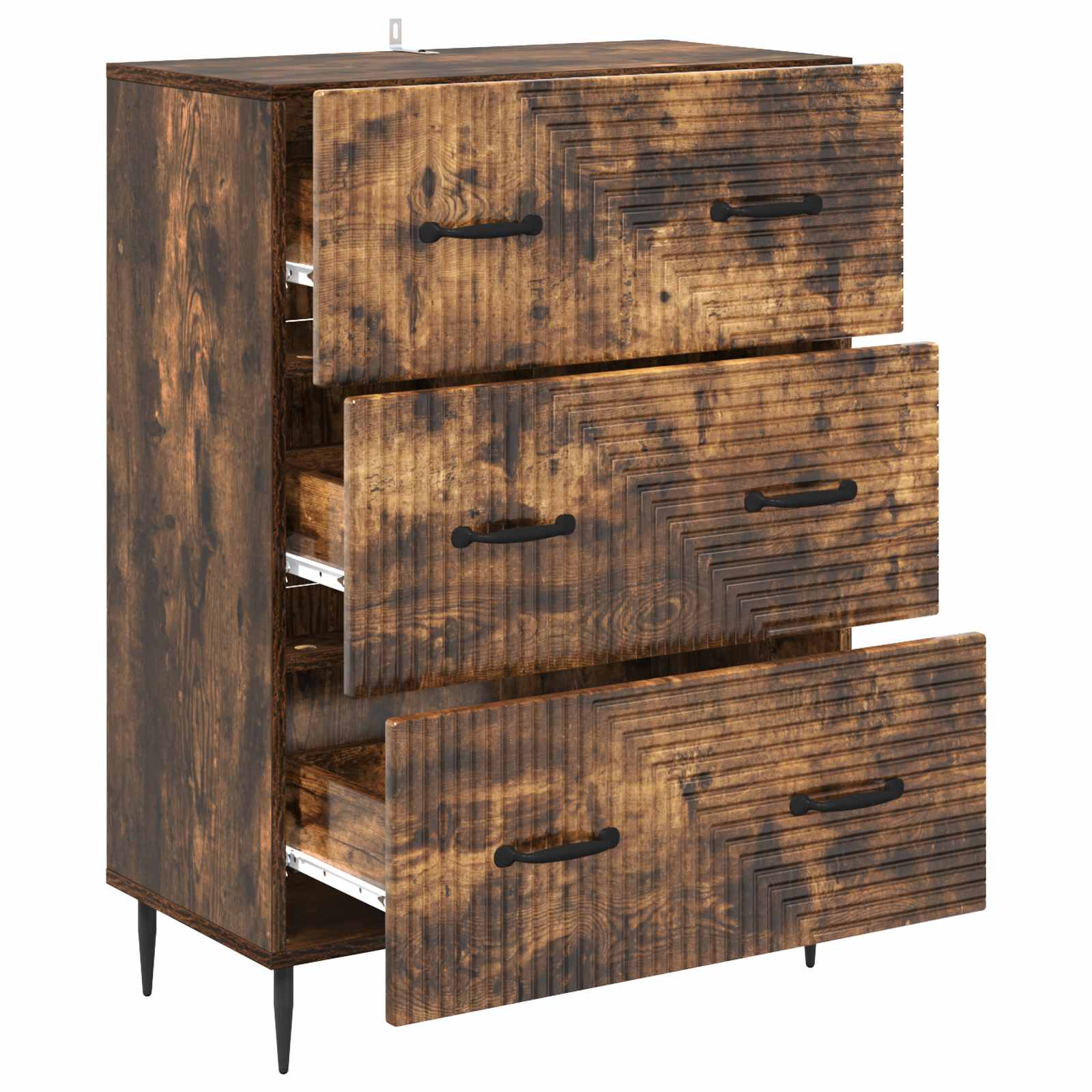Ladenkast Gerookt eiken 66 x 34,5 x 89,5 cm Bewerkt hout is nu te koop bij PeponiXL, paradijselijk wonen!