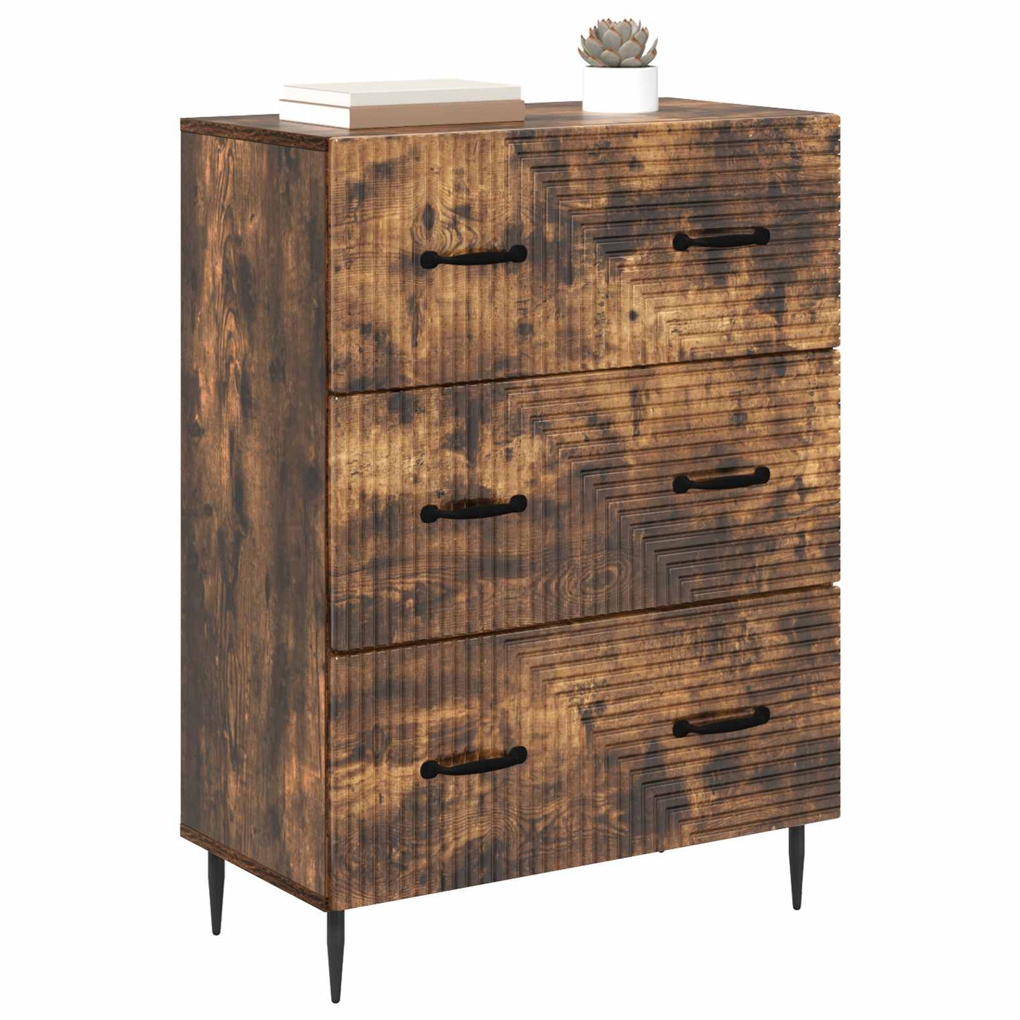 Ladenkast Gerookt eiken 66 x 34,5 x 89,5 cm Bewerkt hout is nu te koop bij PeponiXL, paradijselijk wonen!