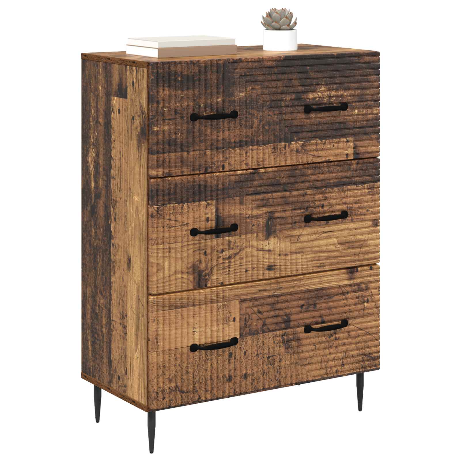 Ladenkast Oud hout 66 x 34,5 x 89,5 cm Bewerkt hout is nu te koop bij PeponiXL, paradijselijk wonen!