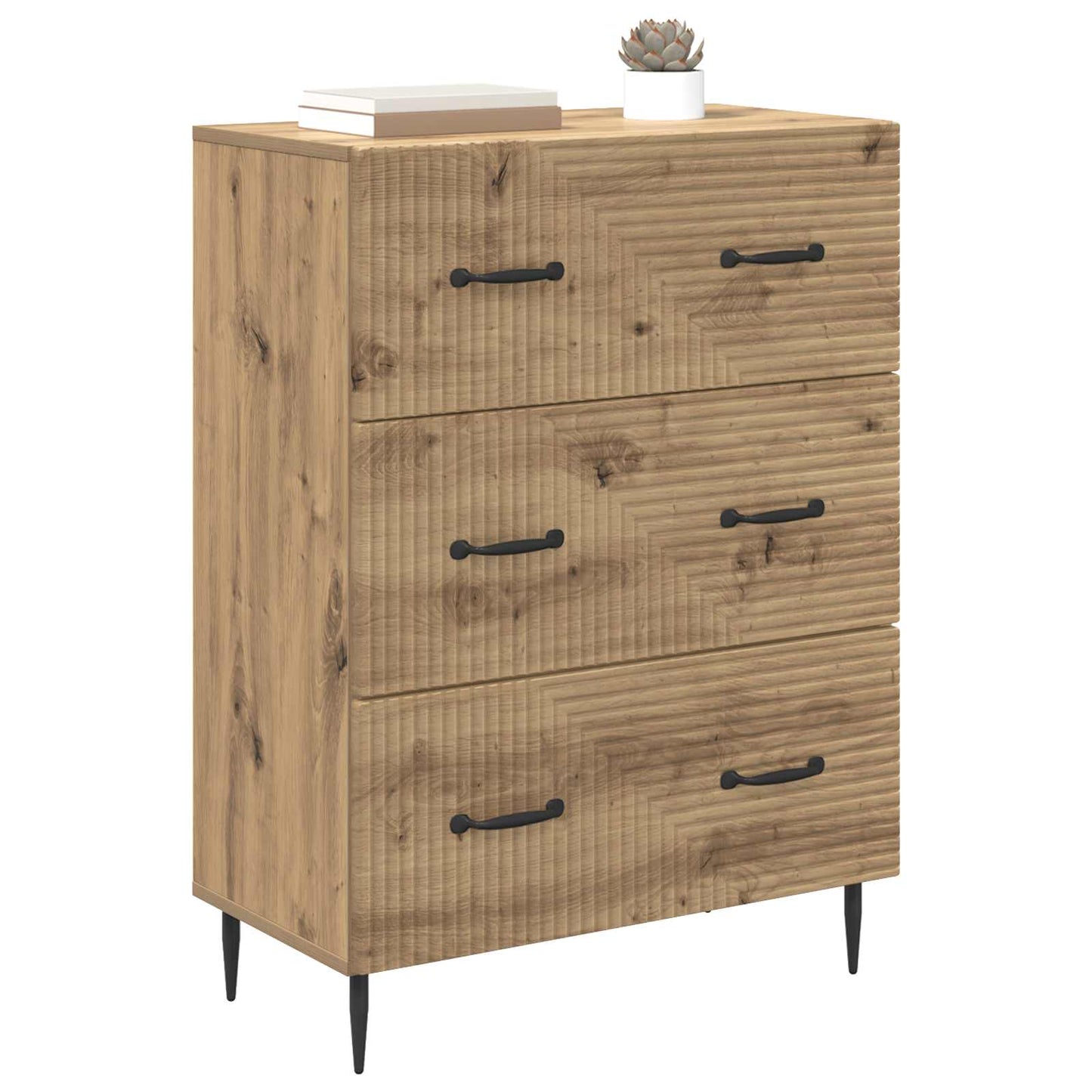 Ladenkast Artisanaal eiken 66 x 34,5 x 89,5 cm Bewerkt hout is nu te koop bij PeponiXL, paradijselijk wonen!