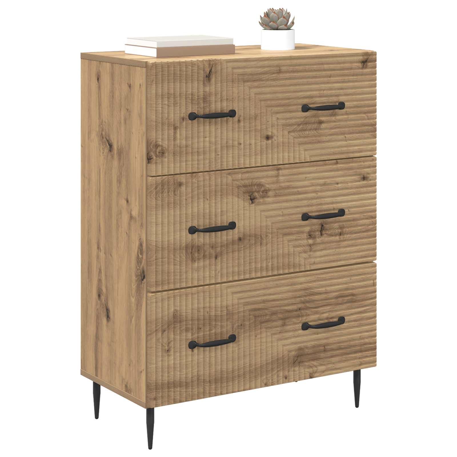 Ladenkast Artisanaal eiken 66 x 34,5 x 89,5 cm Bewerkt hout is nu te koop bij PeponiXL, paradijselijk wonen!