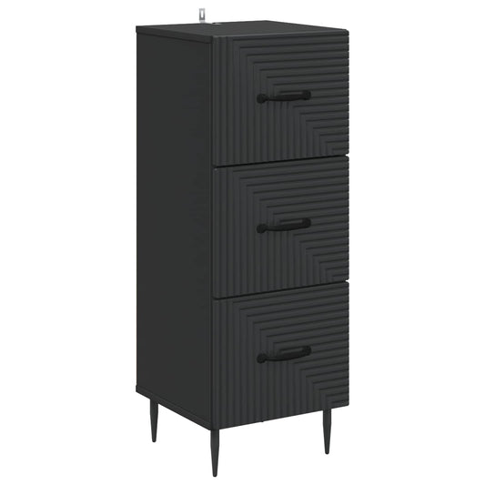 Ladenkast Zwart 33 x 34,5 x 89,5 cm Bewerkt hout is nu te koop bij PeponiXL, paradijselijk wonen!