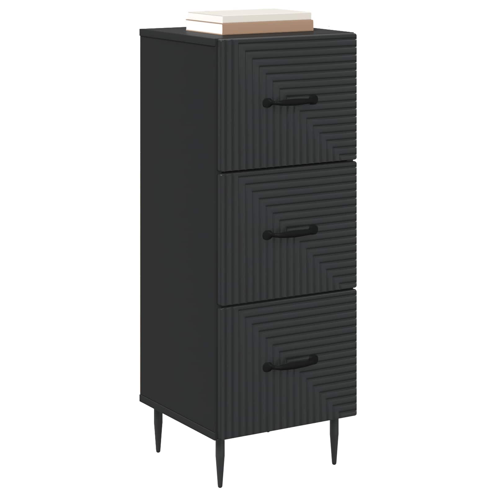 Ladenkast Zwart 33 x 34,5 x 89,5 cm Bewerkt hout is nu te koop bij PeponiXL, paradijselijk wonen!