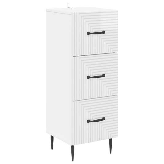 Ladenkast Hoogglans Wit 33 x 34,5 x 89,5 cm Bewerkt hout is nu te koop bij PeponiXL, paradijselijk wonen!
