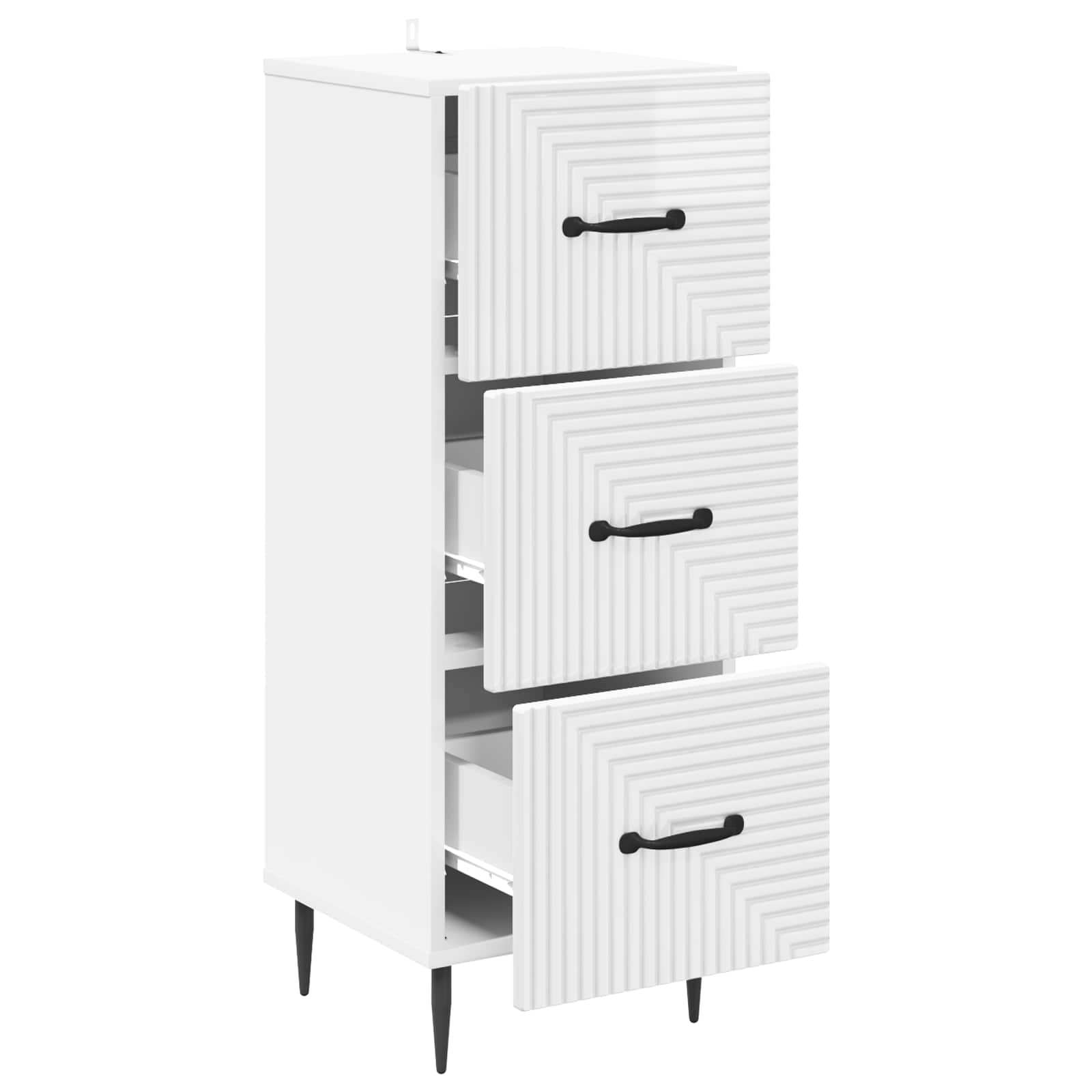 Ladenkast Hoogglans Wit 33 x 34,5 x 89,5 cm Bewerkt hout is nu te koop bij PeponiXL, paradijselijk wonen!