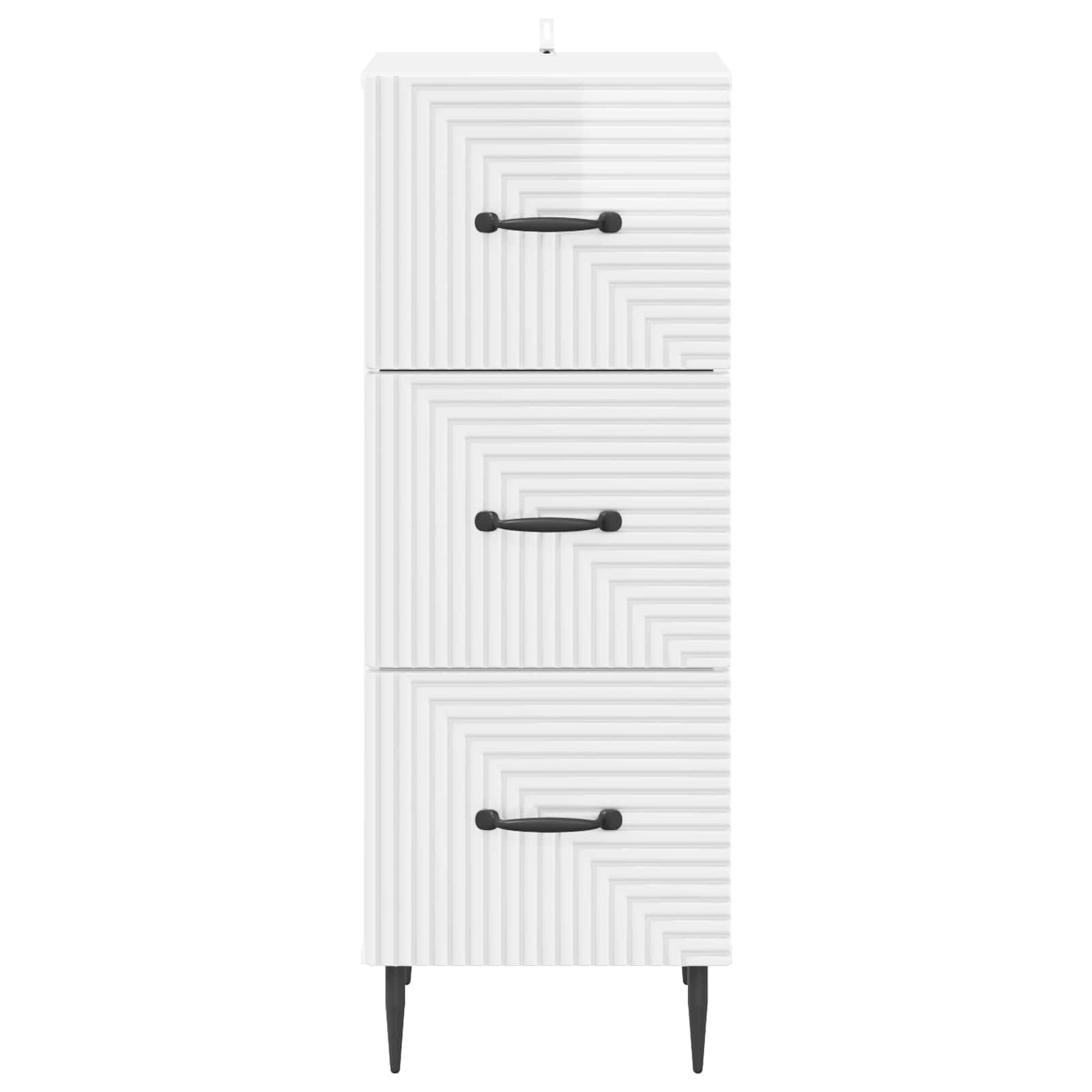 Ladenkast Hoogglans Wit 33 x 34,5 x 89,5 cm Bewerkt hout is nu te koop bij PeponiXL, paradijselijk wonen!