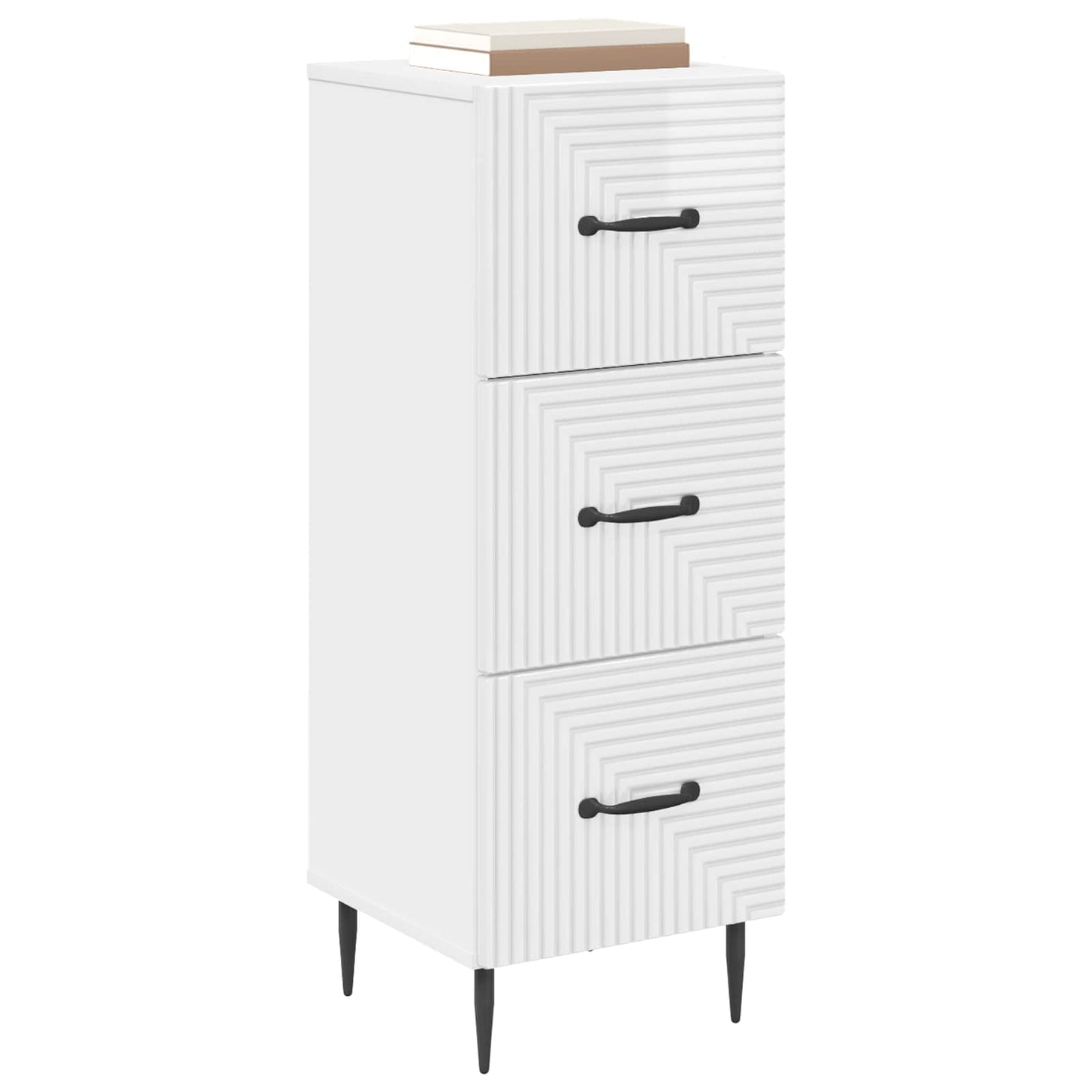 Ladenkast Hoogglans Wit 33 x 34,5 x 89,5 cm Bewerkt hout is nu te koop bij PeponiXL, paradijselijk wonen!