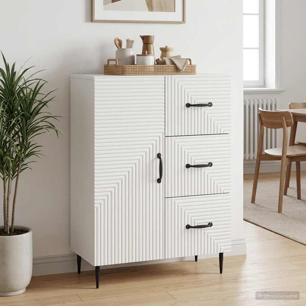 Dressoir Wit 66 x 34,5 x 89,5 cm Bewerkt hout is nu te koop bij PeponiXL, paradijselijk wonen!