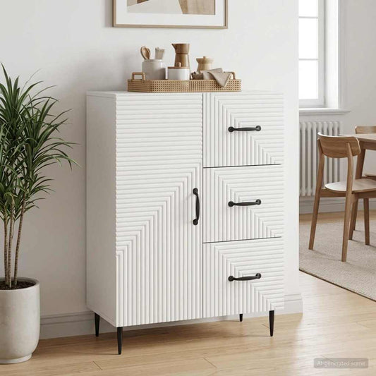 Dressoir Wit 66 x 34,5 x 89,5 cm Bewerkt hout is nu te koop bij PeponiXL, paradijselijk wonen!