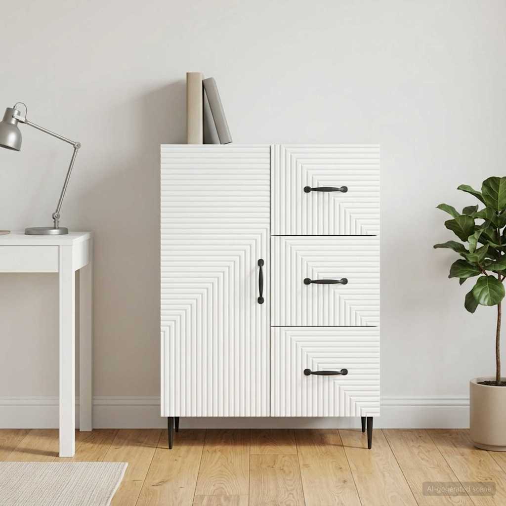 Dressoir Wit 66 x 34,5 x 89,5 cm Bewerkt hout is nu te koop bij PeponiXL, paradijselijk wonen!