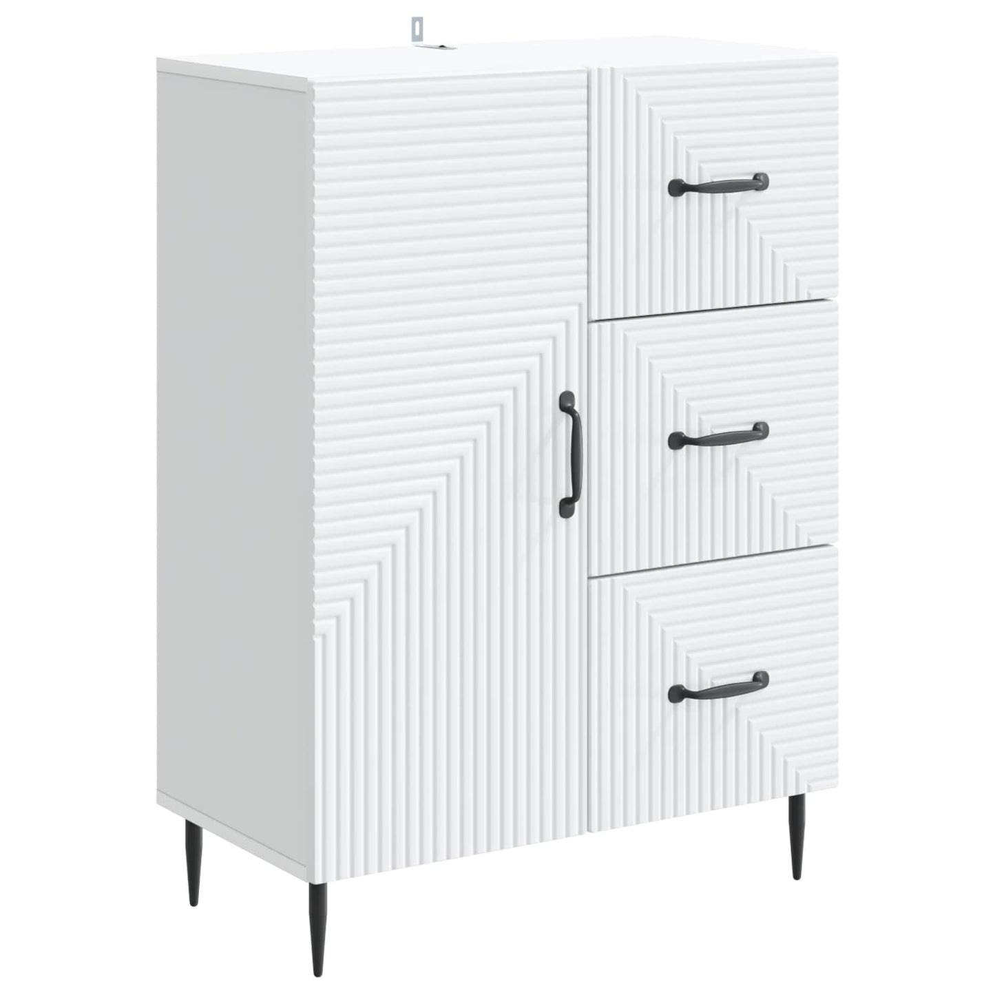 Dressoir Wit 66 x 34,5 x 89,5 cm Bewerkt hout is nu te koop bij PeponiXL, paradijselijk wonen!