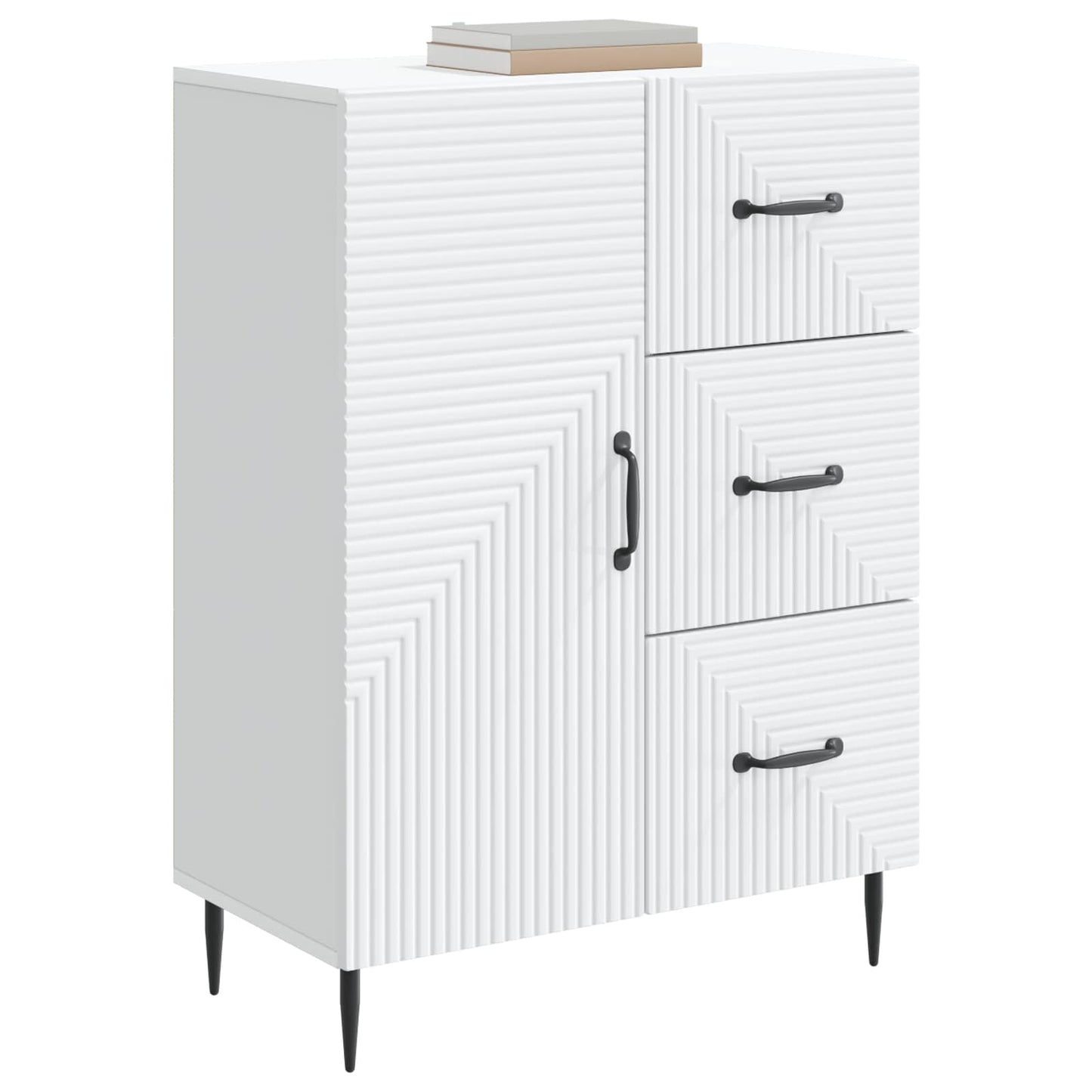 Dressoir Wit 66 x 34,5 x 89,5 cm Bewerkt hout is nu te koop bij PeponiXL, paradijselijk wonen!