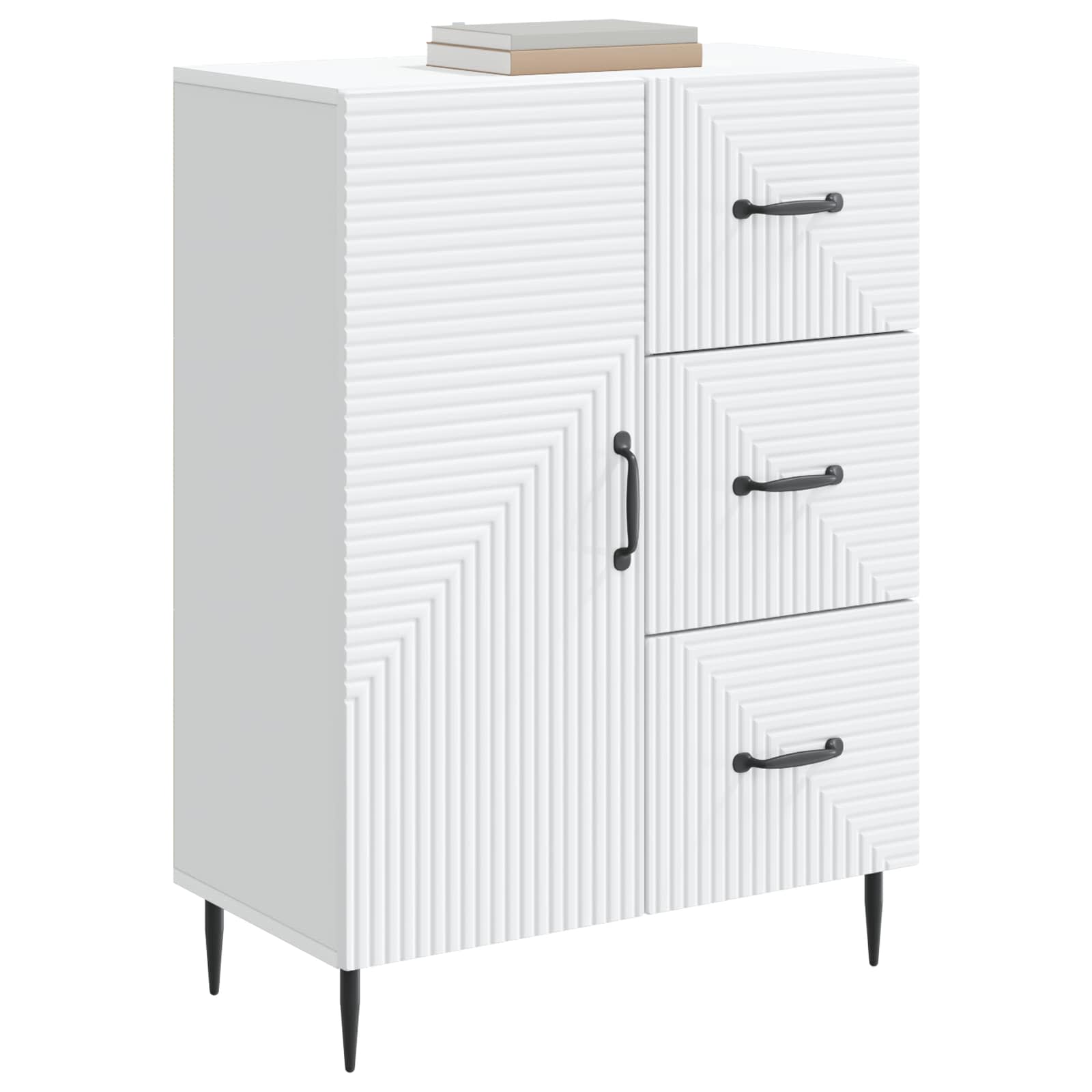 Dressoir Wit 66 x 34,5 x 89,5 cm Bewerkt hout is nu te koop bij PeponiXL, paradijselijk wonen!