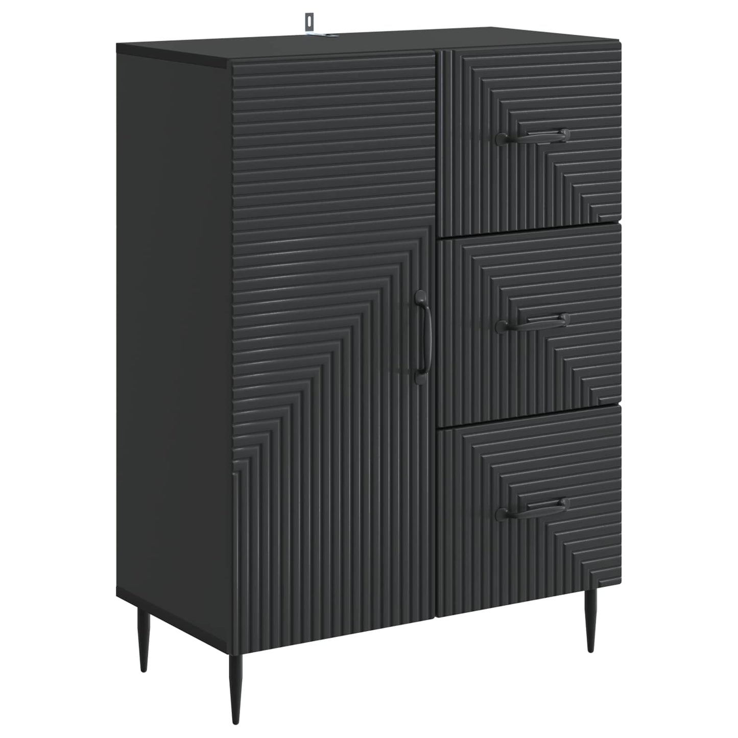 Dressoir met lade Zwart 66 x 34,5 x 89,5 cm Bewerkt hout is nu te koop bij PeponiXL, paradijselijk wonen!