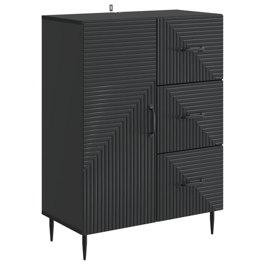 Dressoir met lade Zwart 66 x 34,5 x 89,5 cm Bewerkt hout is nu te koop bij PeponiXL, paradijselijk wonen!