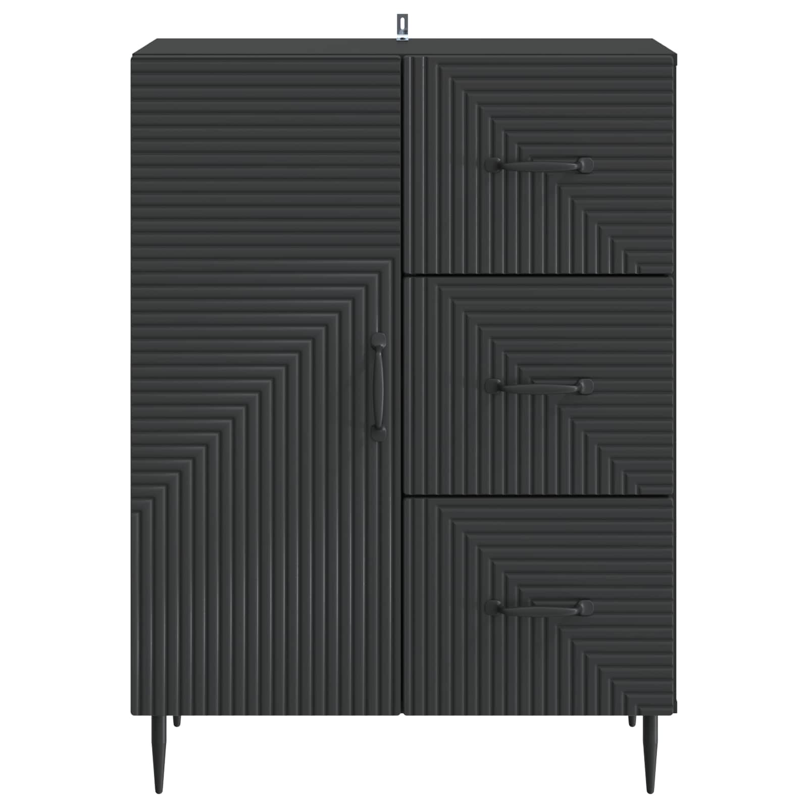 Dressoir met lade Zwart 66 x 34,5 x 89,5 cm Bewerkt hout is nu te koop bij PeponiXL, paradijselijk wonen!