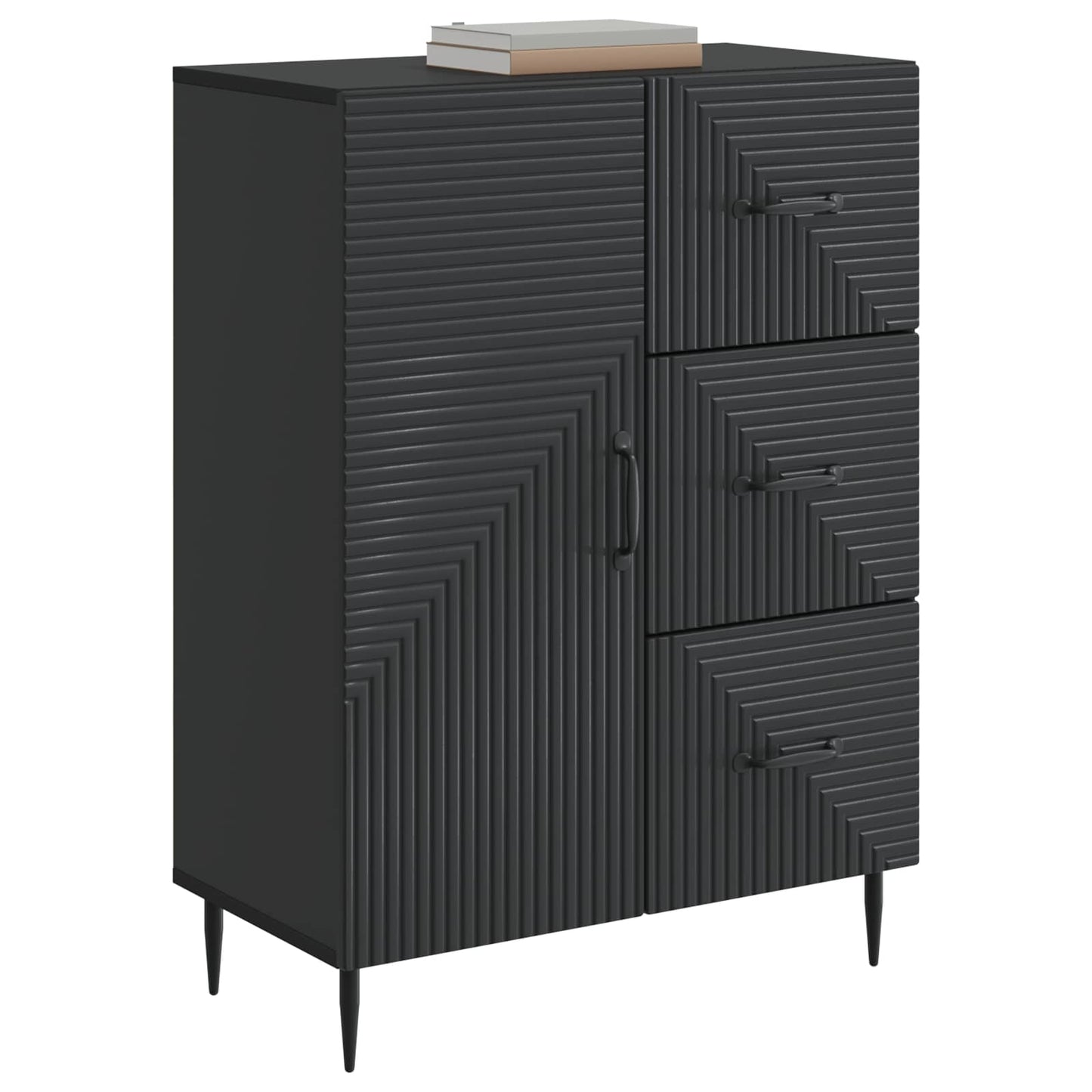 Dressoir met lade Zwart 66 x 34,5 x 89,5 cm Bewerkt hout is nu te koop bij PeponiXL, paradijselijk wonen!