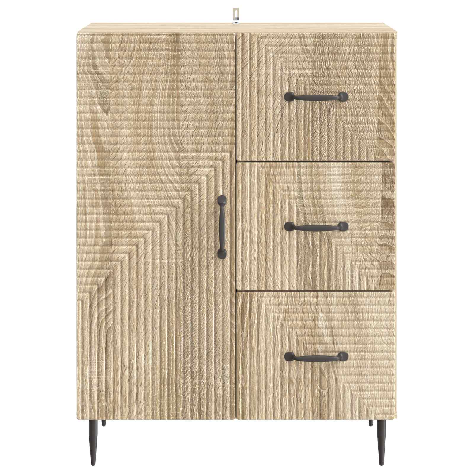 Dressoir met lade Sonoma Eiken 66 x 34,5 x 89,5 cm Bewerkt hout is nu te koop bij PeponiXL, paradijselijk wonen!