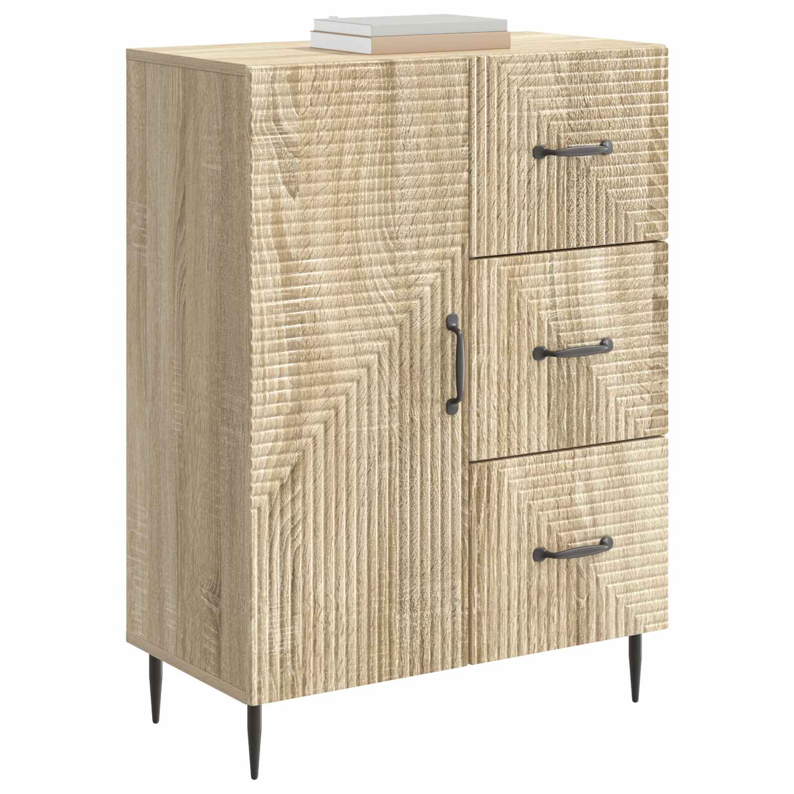 Dressoir met lade Sonoma Eiken 66 x 34,5 x 89,5 cm Bewerkt hout is nu te koop bij PeponiXL, paradijselijk wonen!