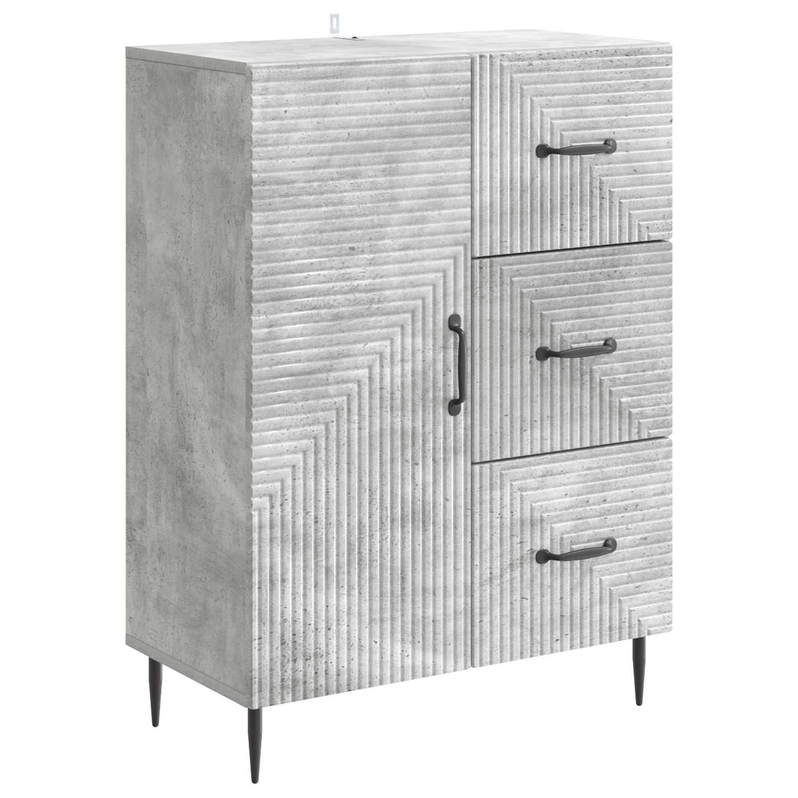 Dressoir met lade Betongrijs 66 x 34,5 x 89,5 cm Bewerkt hout is nu te koop bij PeponiXL, paradijselijk wonen!
