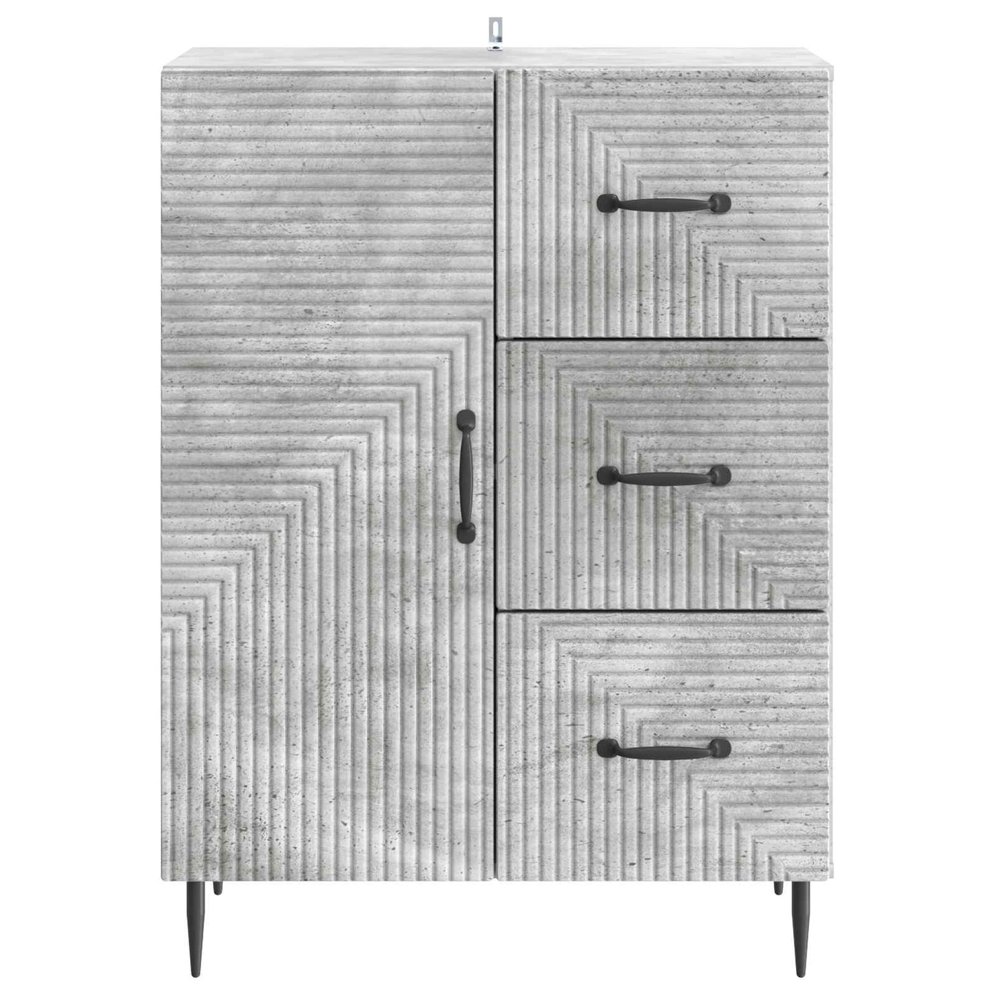 Dressoir met lade Betongrijs 66 x 34,5 x 89,5 cm Bewerkt hout is nu te koop bij PeponiXL, paradijselijk wonen!