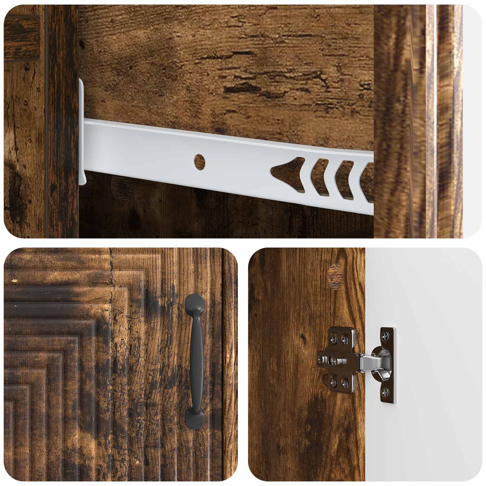 Dressoir Gerookt eiken 66 x 34,5 x 89,5 cm Bewerkt hout is nu te koop bij PeponiXL, paradijselijk wonen!