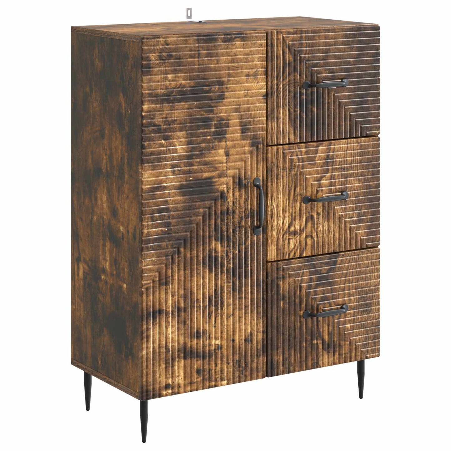 Dressoir Gerookt eiken 66 x 34,5 x 89,5 cm Bewerkt hout is nu te koop bij PeponiXL, paradijselijk wonen!