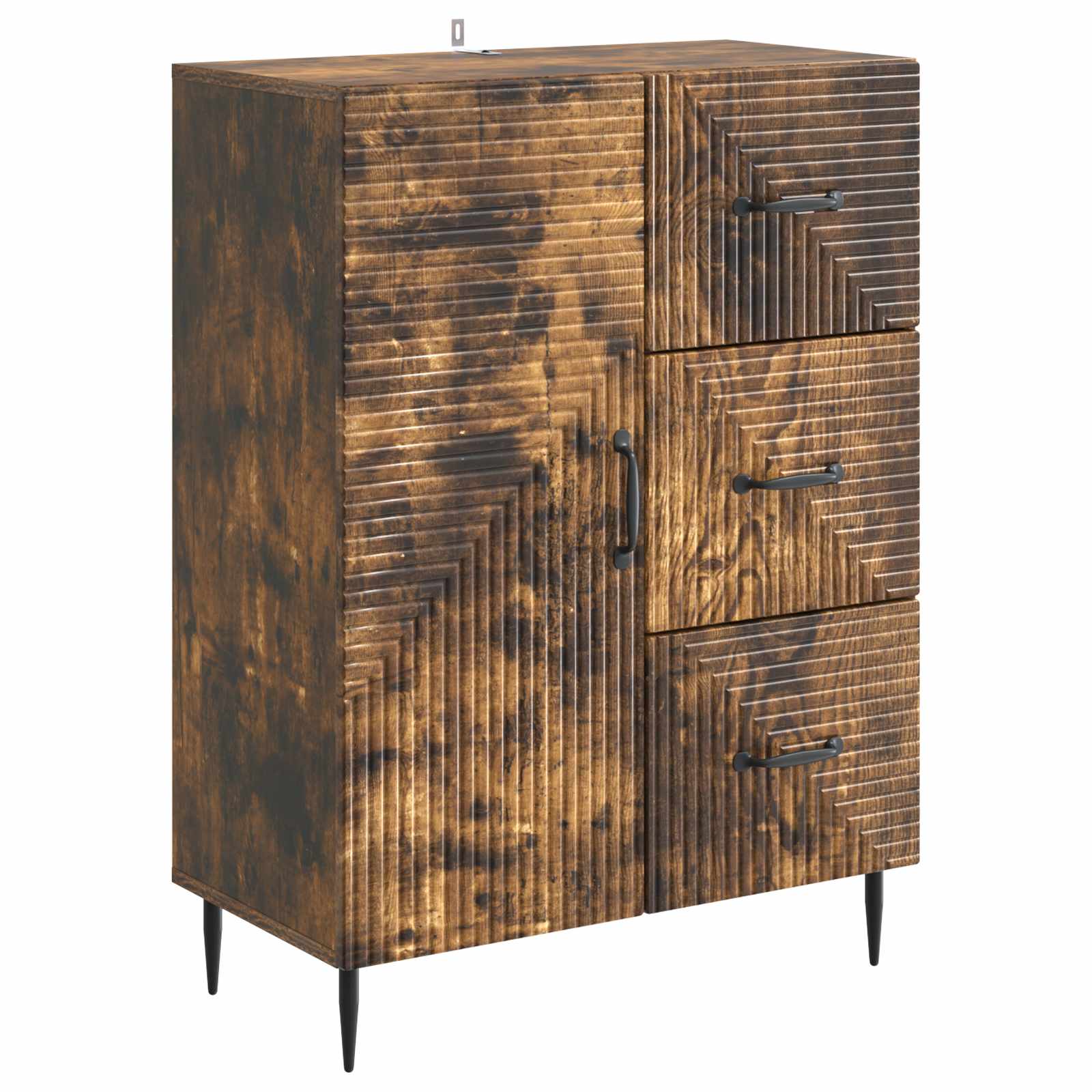Dressoir Gerookt eiken 66 x 34,5 x 89,5 cm Bewerkt hout is nu te koop bij PeponiXL, paradijselijk wonen!
