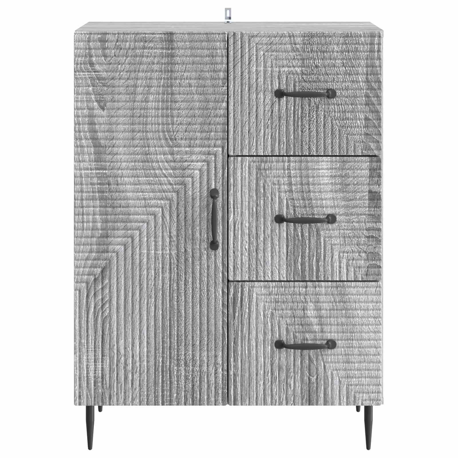 Dressoir met lade Grijs sonoma 66 x 34,5 x 89,5 cm Bewerkt hout is nu te koop bij PeponiXL, paradijselijk wonen!