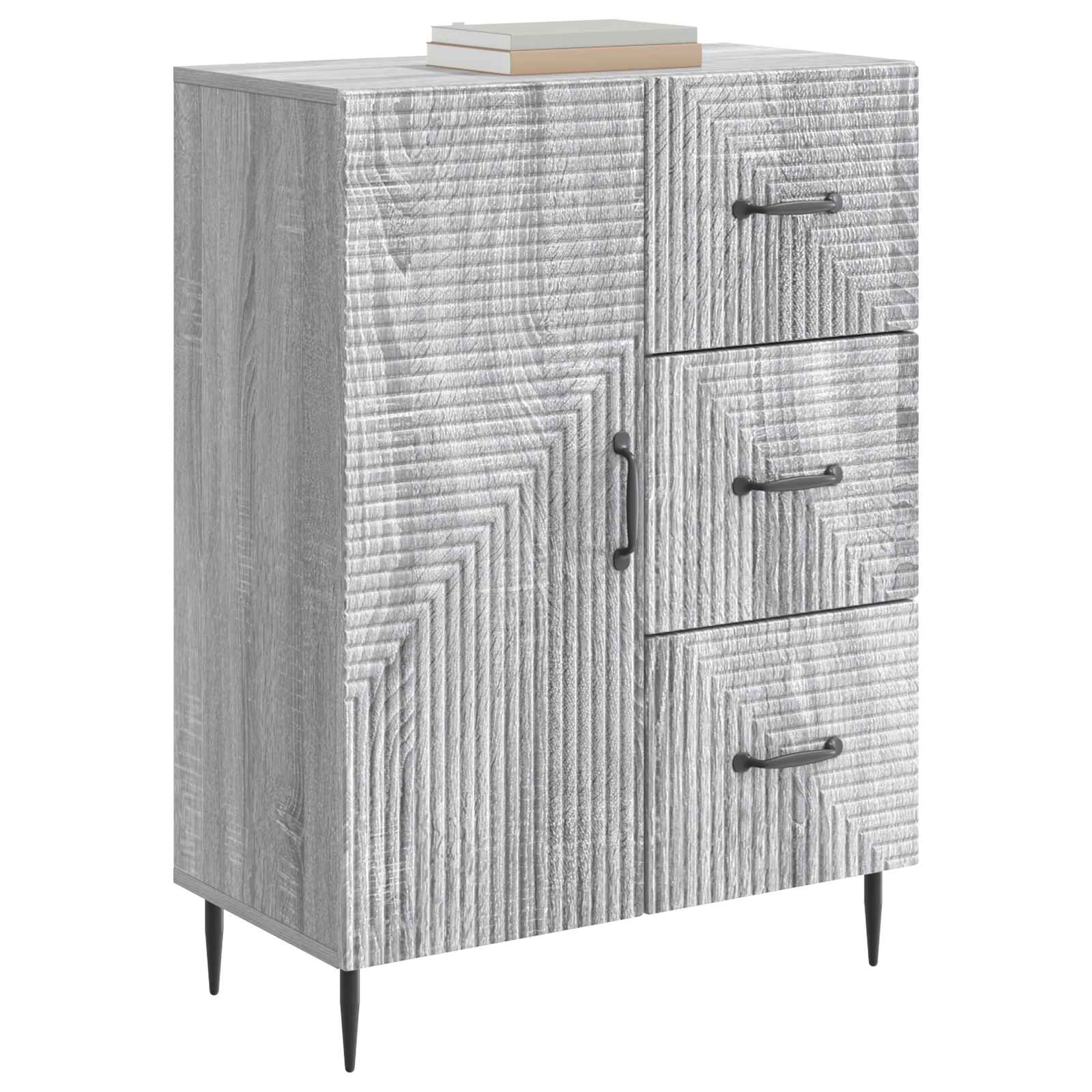 Dressoir met lade Grijs sonoma 66 x 34,5 x 89,5 cm Bewerkt hout is nu te koop bij PeponiXL, paradijselijk wonen!