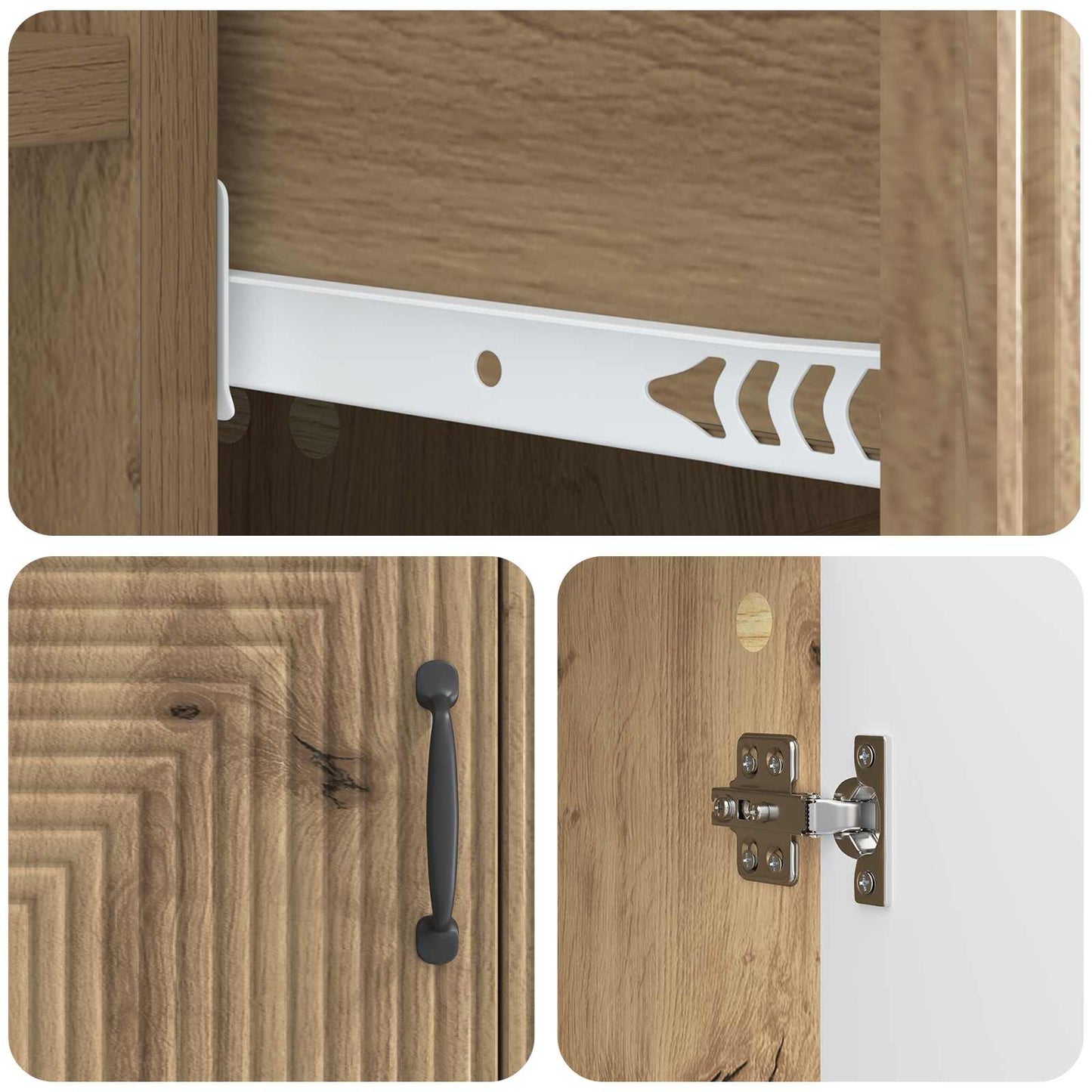 Dressoir Artisanaal eiken 66 x 34,5 x 89,5 cm Bewerkt hout is nu te koop bij PeponiXL, paradijselijk wonen!